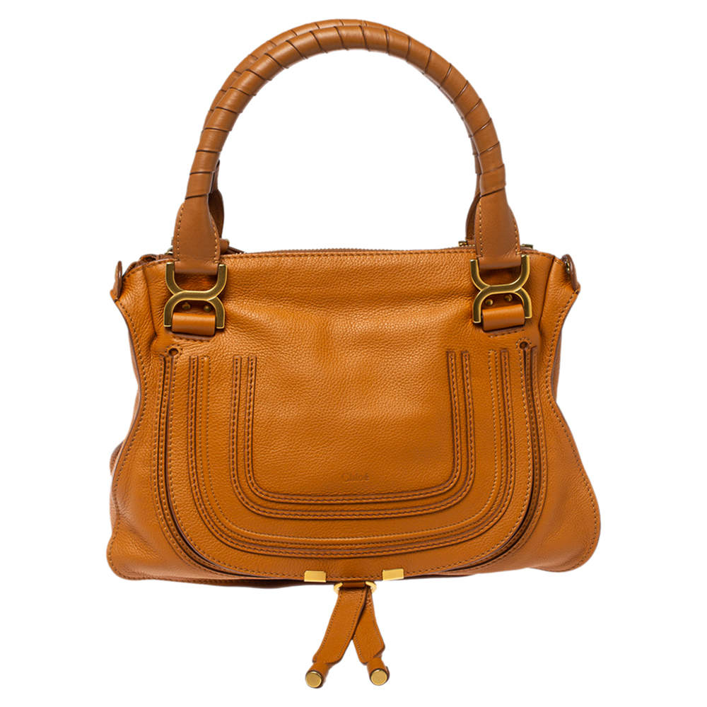 Chloe Tan Leather Medium Marcie Shoulder Bag