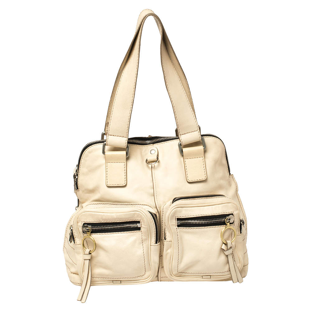 Pre Owned Chloe Cream Leather Large Betty Satchel