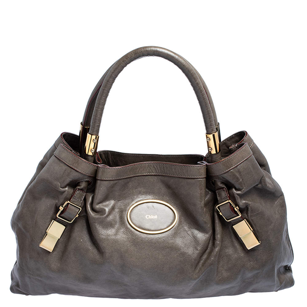 مملوكة مسبقًا Chloe Grey Leather Victoria Tote