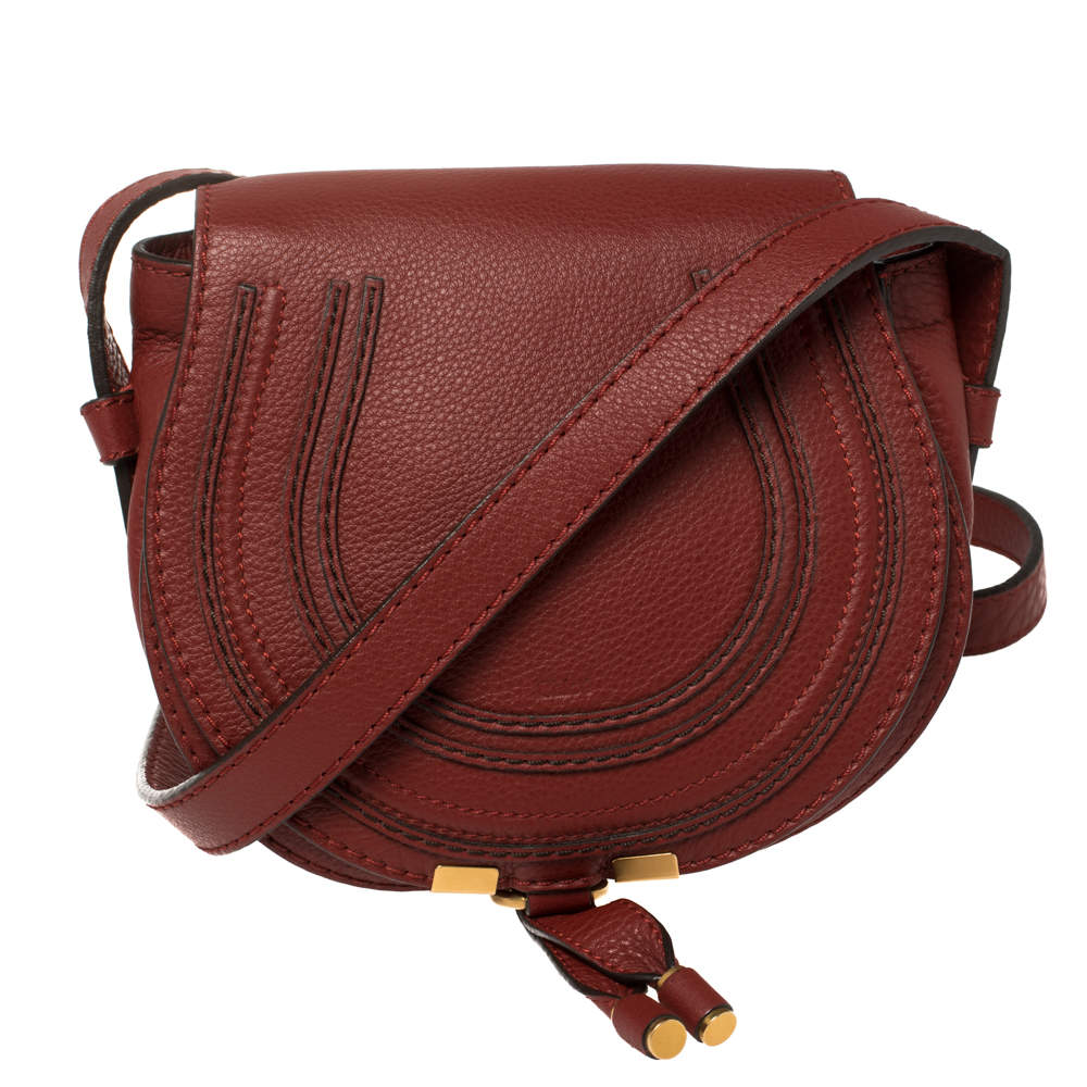 مملوكة مسبقًا Chloe Red Leather Mini Marcie Crossbody Bag
