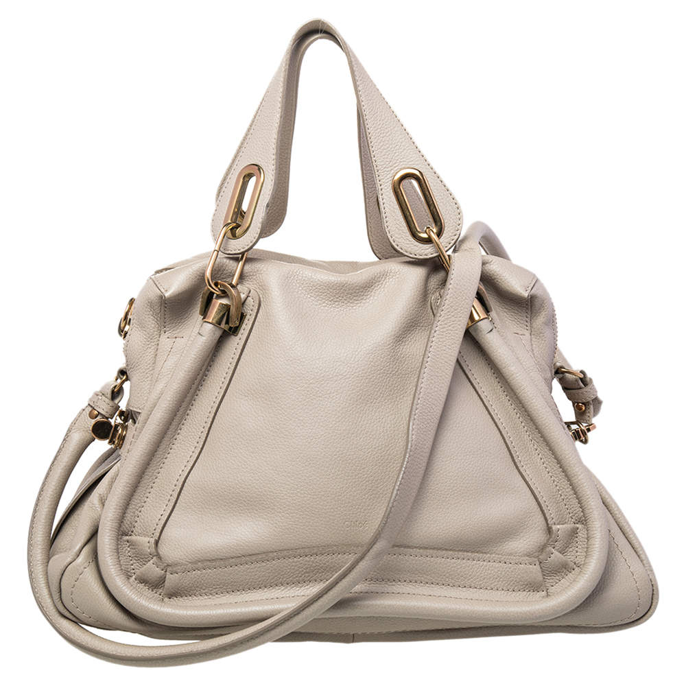 Pre Owned Chloé Beige Leather Medium Paraty Satchel