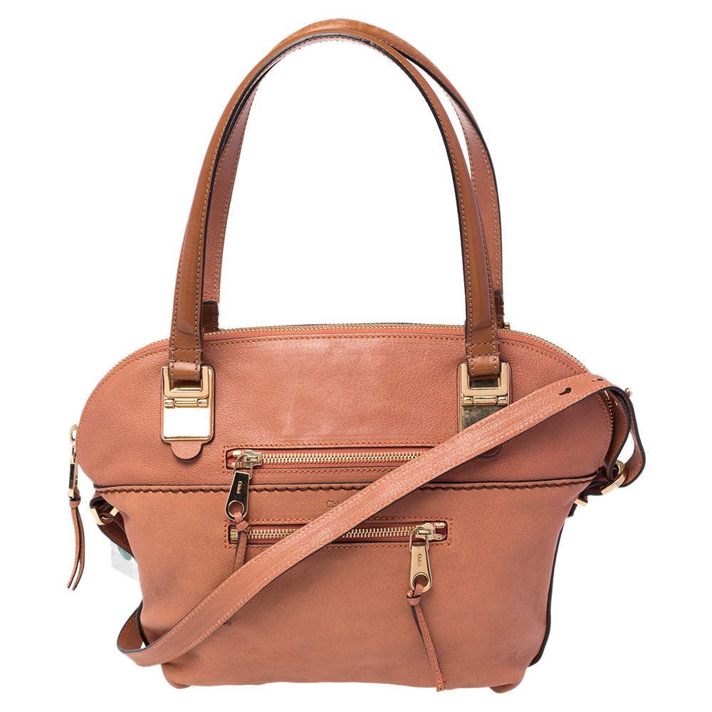 Pre Owned Chloe Brown Leather Medium Angie Satchel