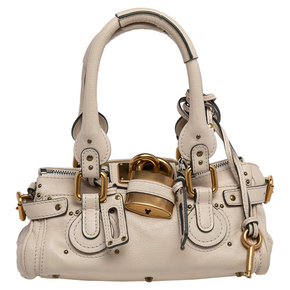Pre Owned Chloe Beige Leather Mini Paddington Satchel 