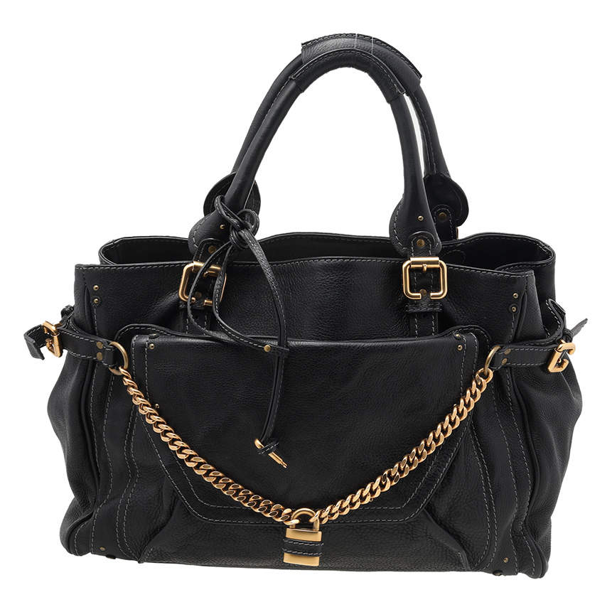 Pre Owned Chloe Black Leather Capsule Paddington Satchel