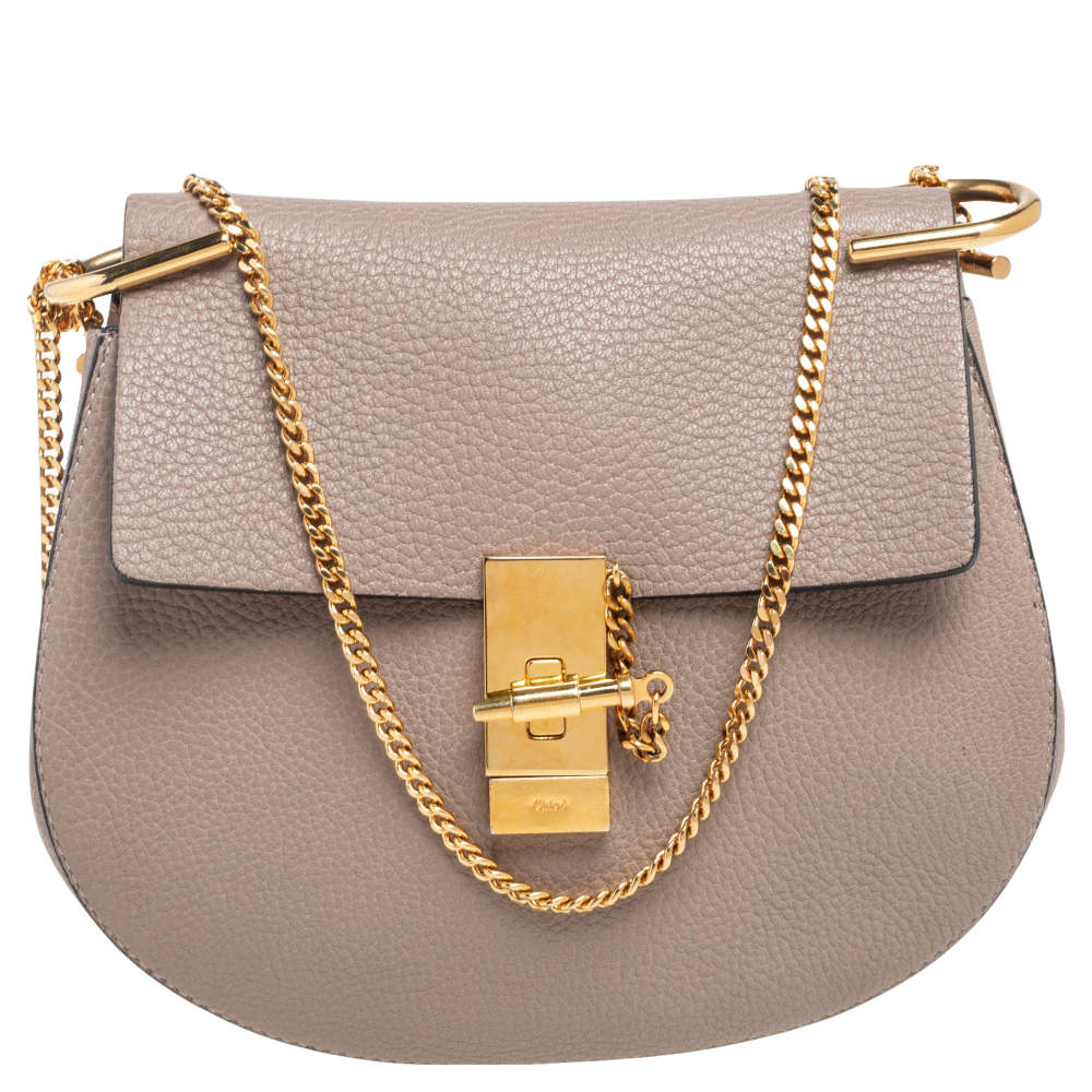 Pre Owned Chloe Grey Leather Medium Drew Shoulder Bag