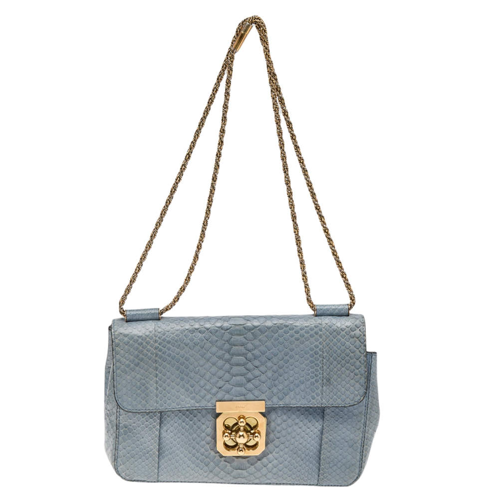 Chloe Blue Python Medium Elsie Shoulder Bag Chloe | The Luxury Closet