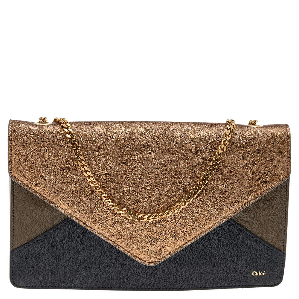 Pre Owned Chloe Multicolor Leather Wallet on Chain Clutch