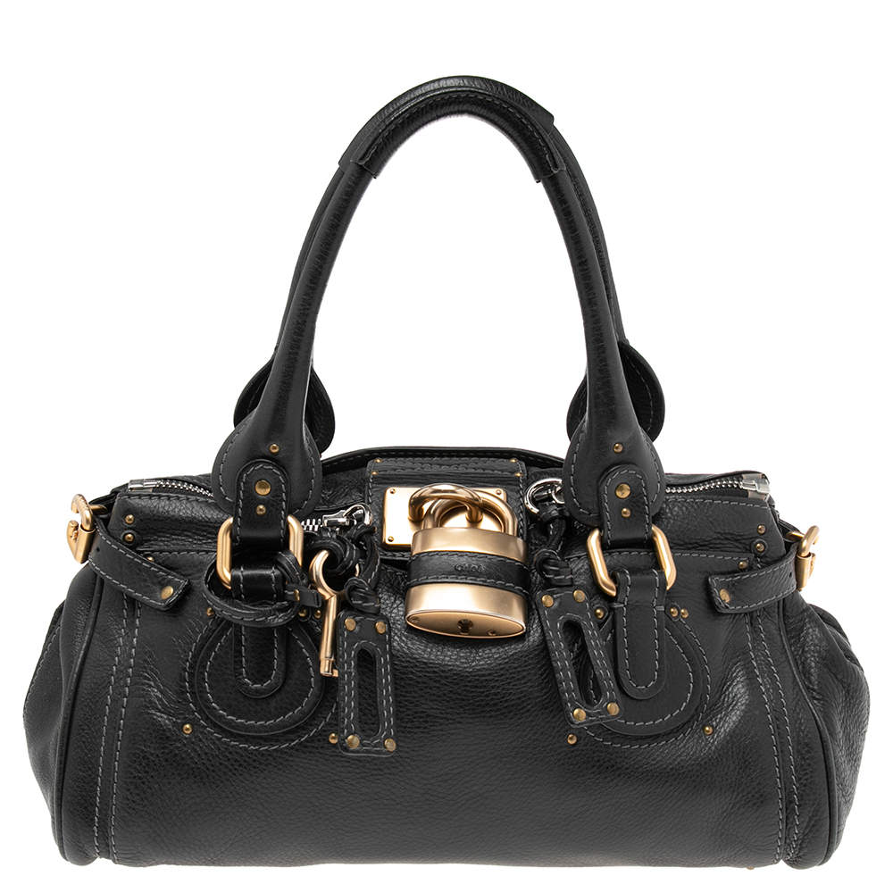Pre Owned Chloe Black Leather Medium Paddington Satchel