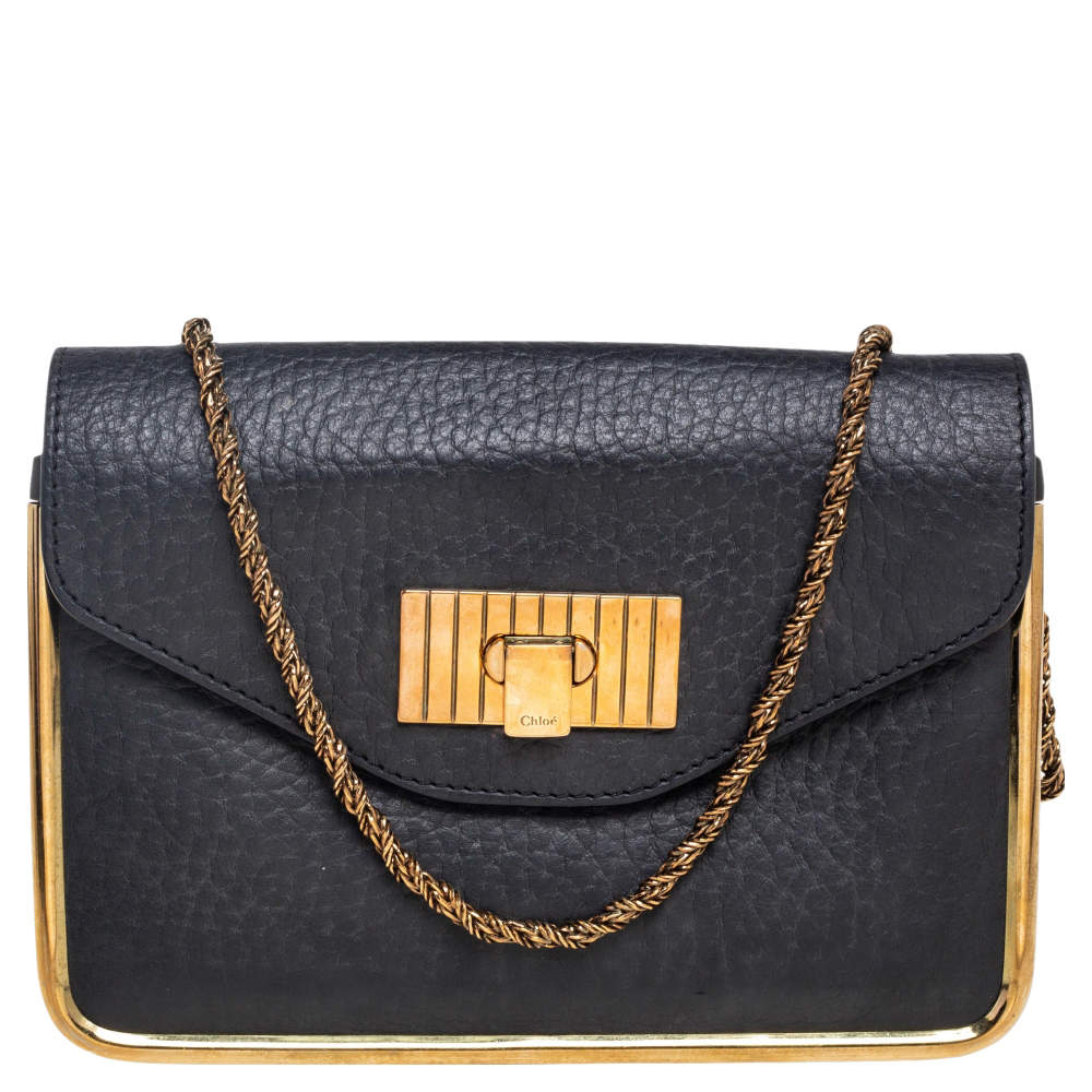 Pre Owned Chloe Black Leather Small Sally Shoulder Bag