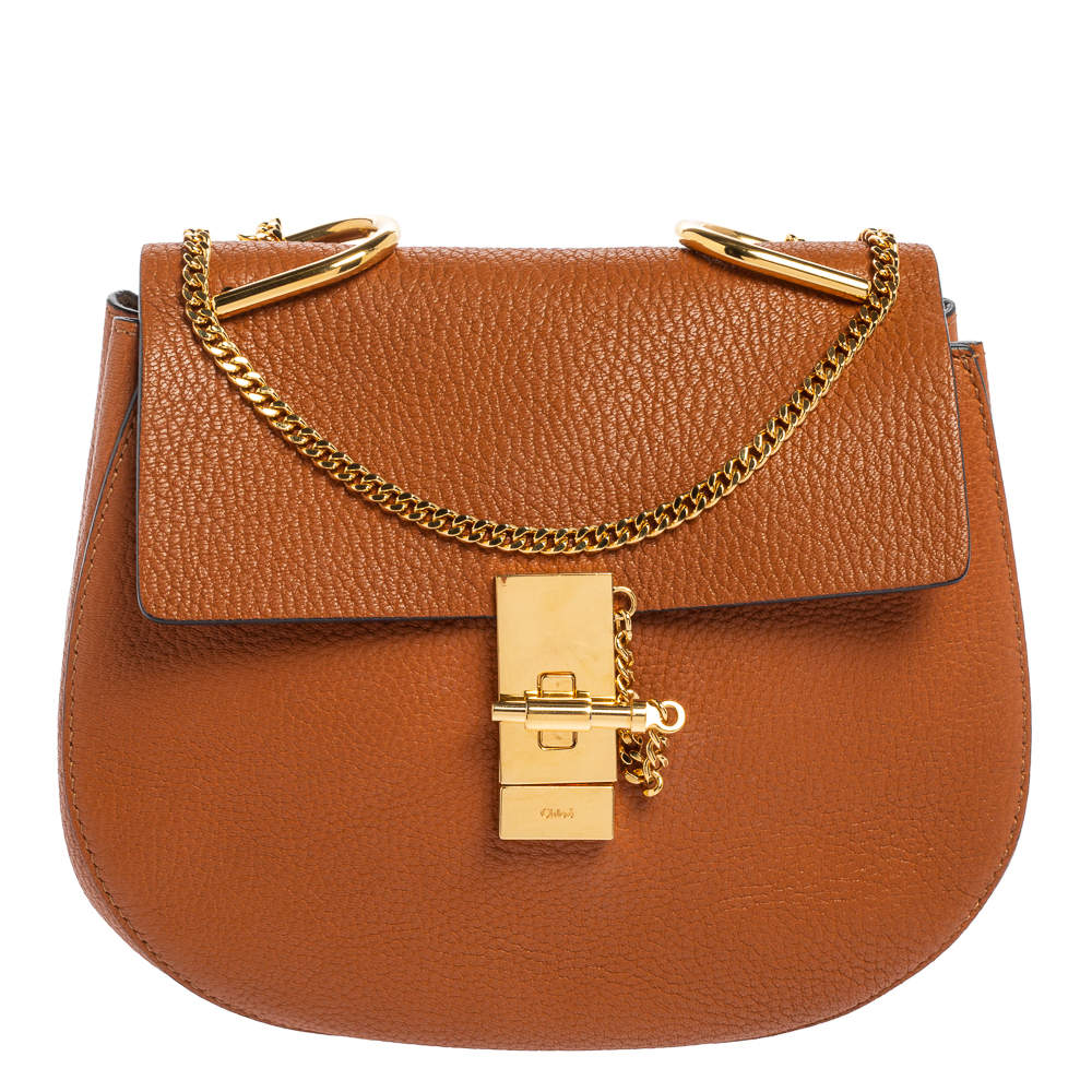 Pre Owned Chloe Brown Leather Medium Drew Shoulder Bag