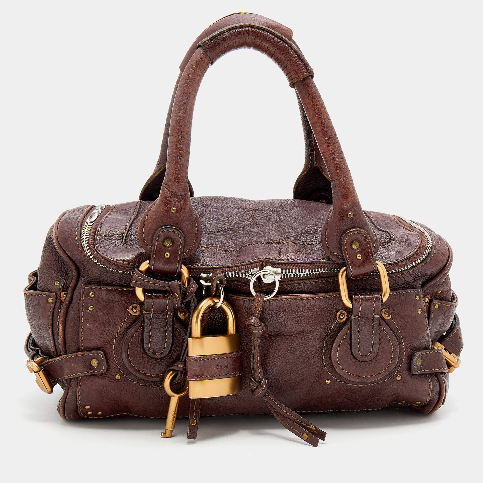 Pre Owned Chloe Dark Brown Leather Paddington Satchel