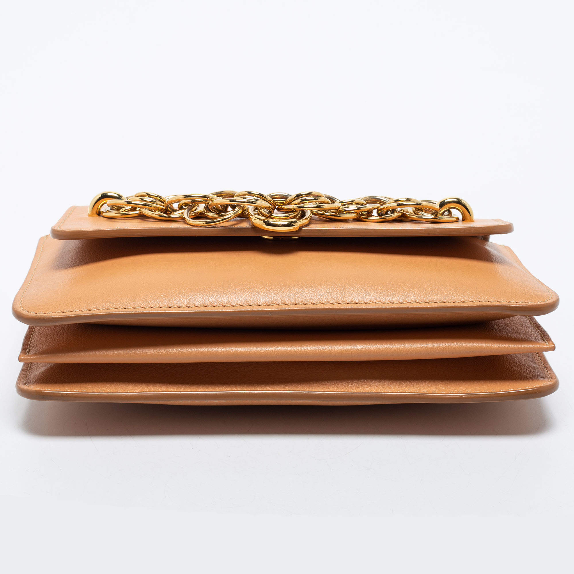 Chloe Beige Leather Drew Bijou Clutch Chloe TLC