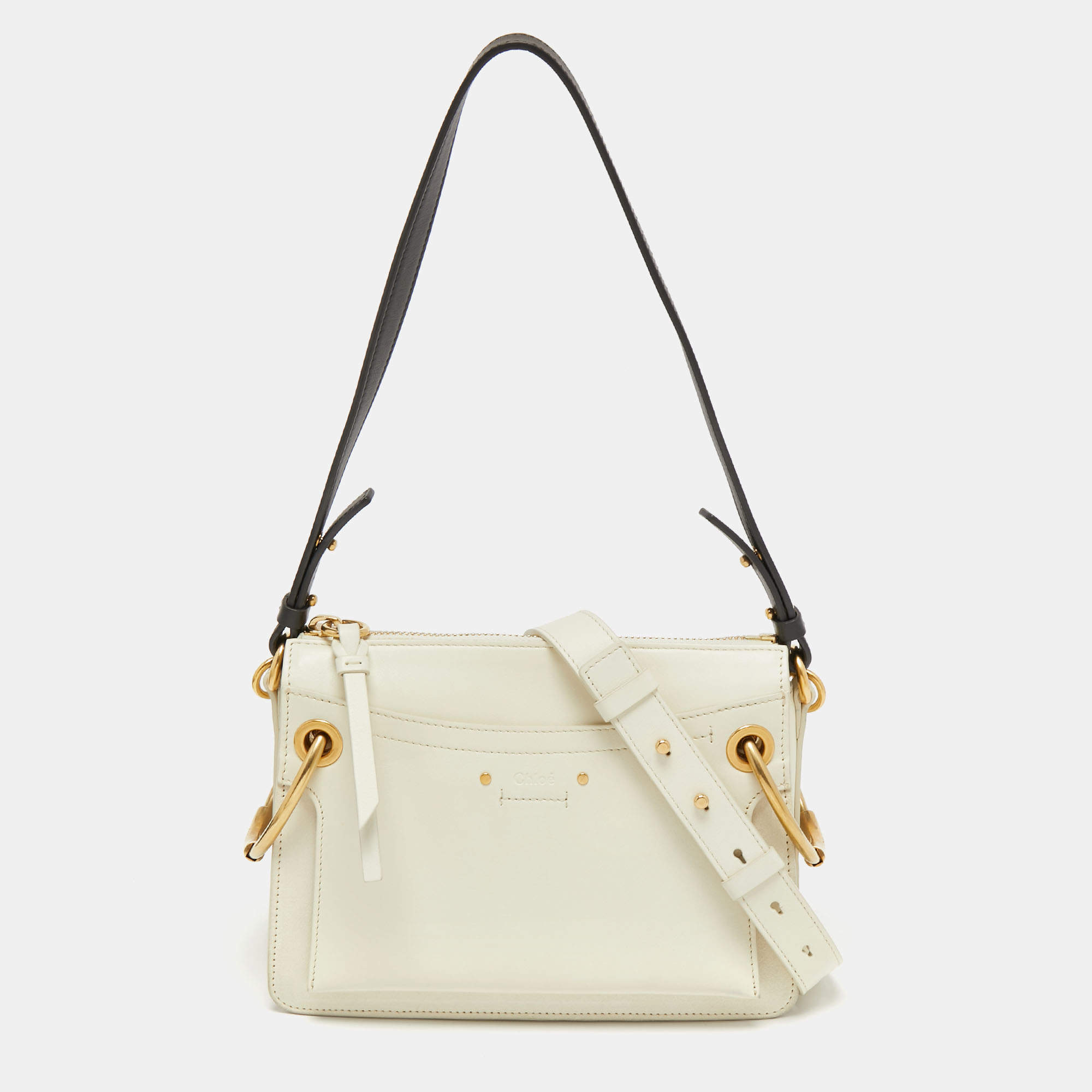 Chloe Off White Leather Roy Shoulder Bag