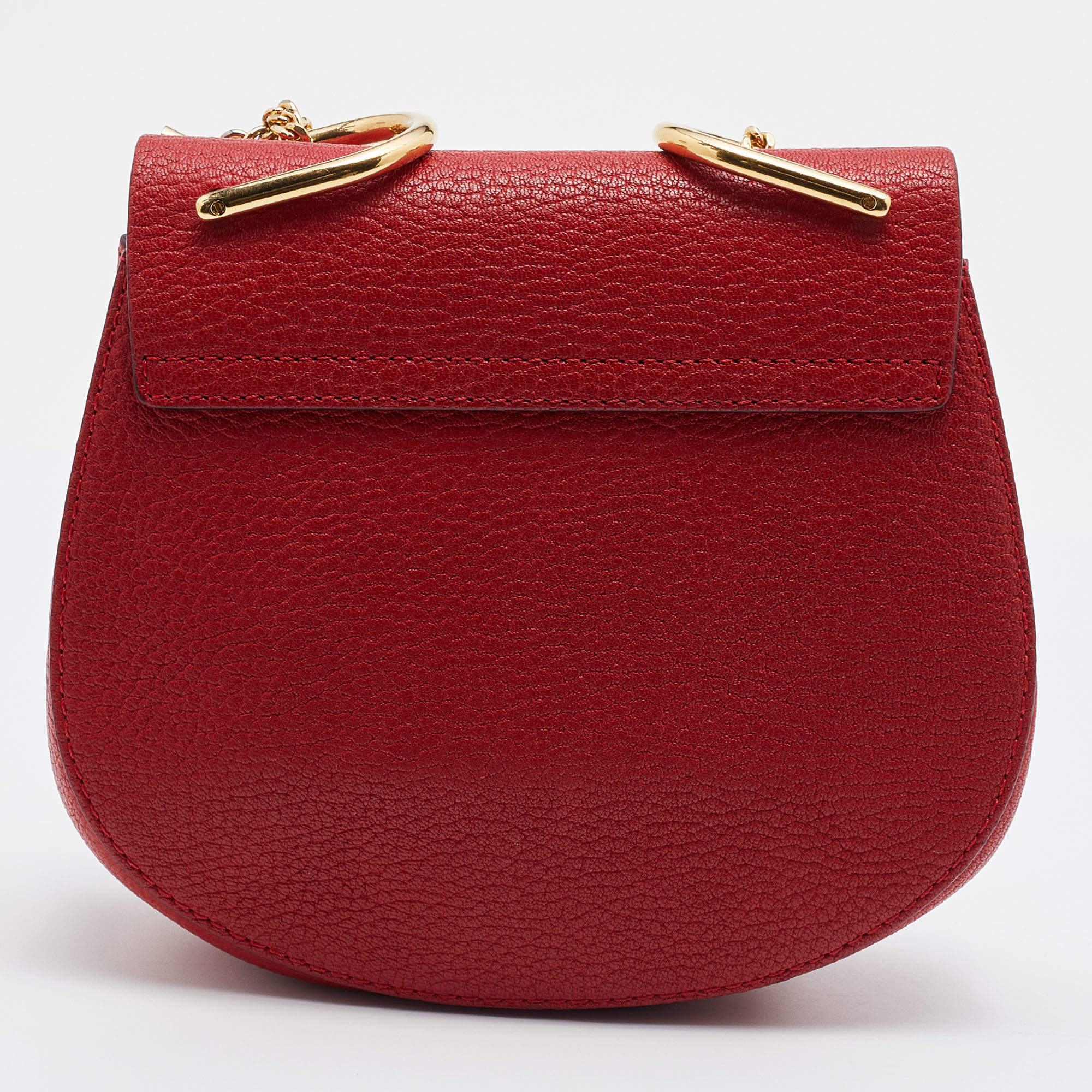 Chloe Red Leather Drew Bijou Clutch Crossbody Bag - Yoogi's Closet