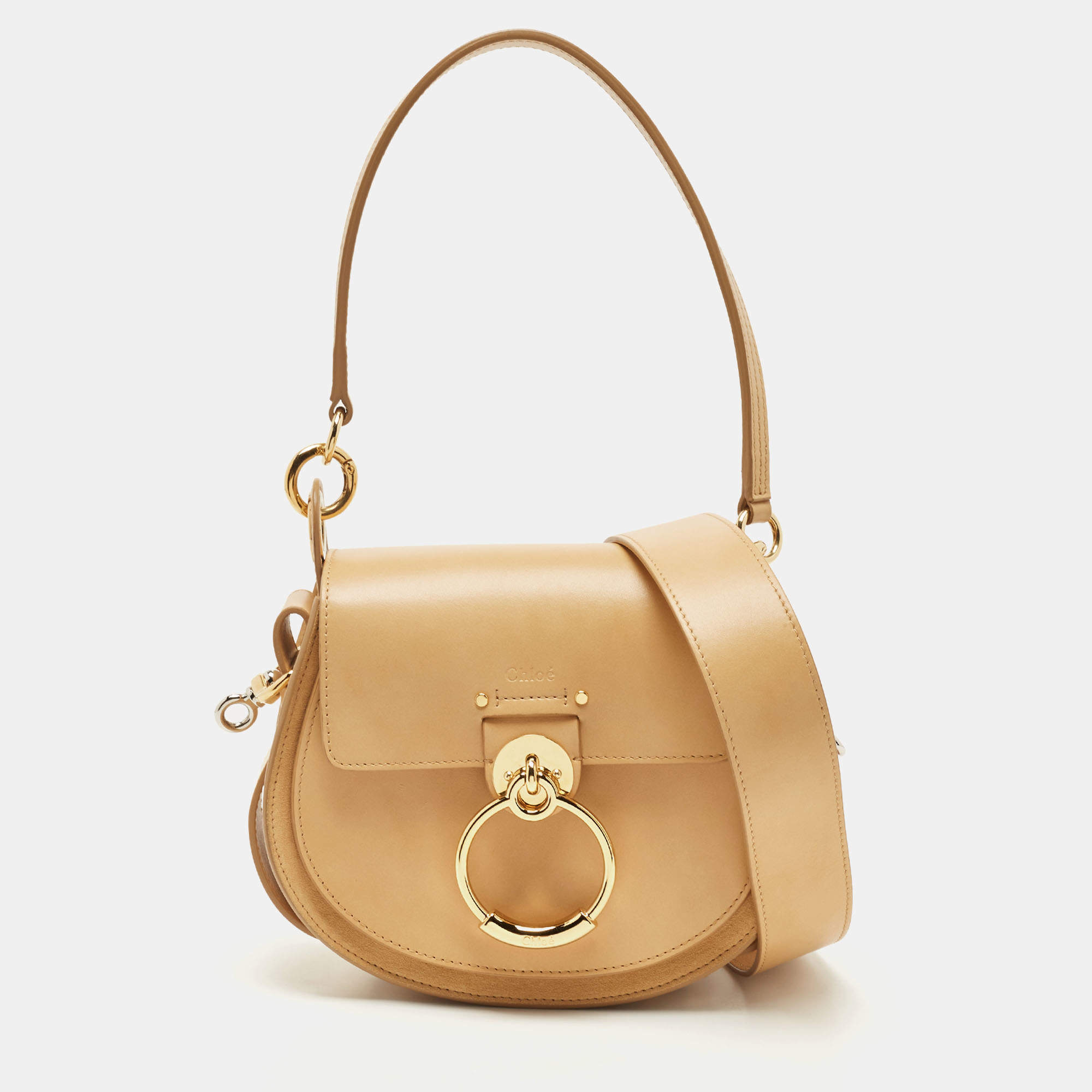 Pre Owned Chloe Beige Leather Tess Small Crossbody Bag