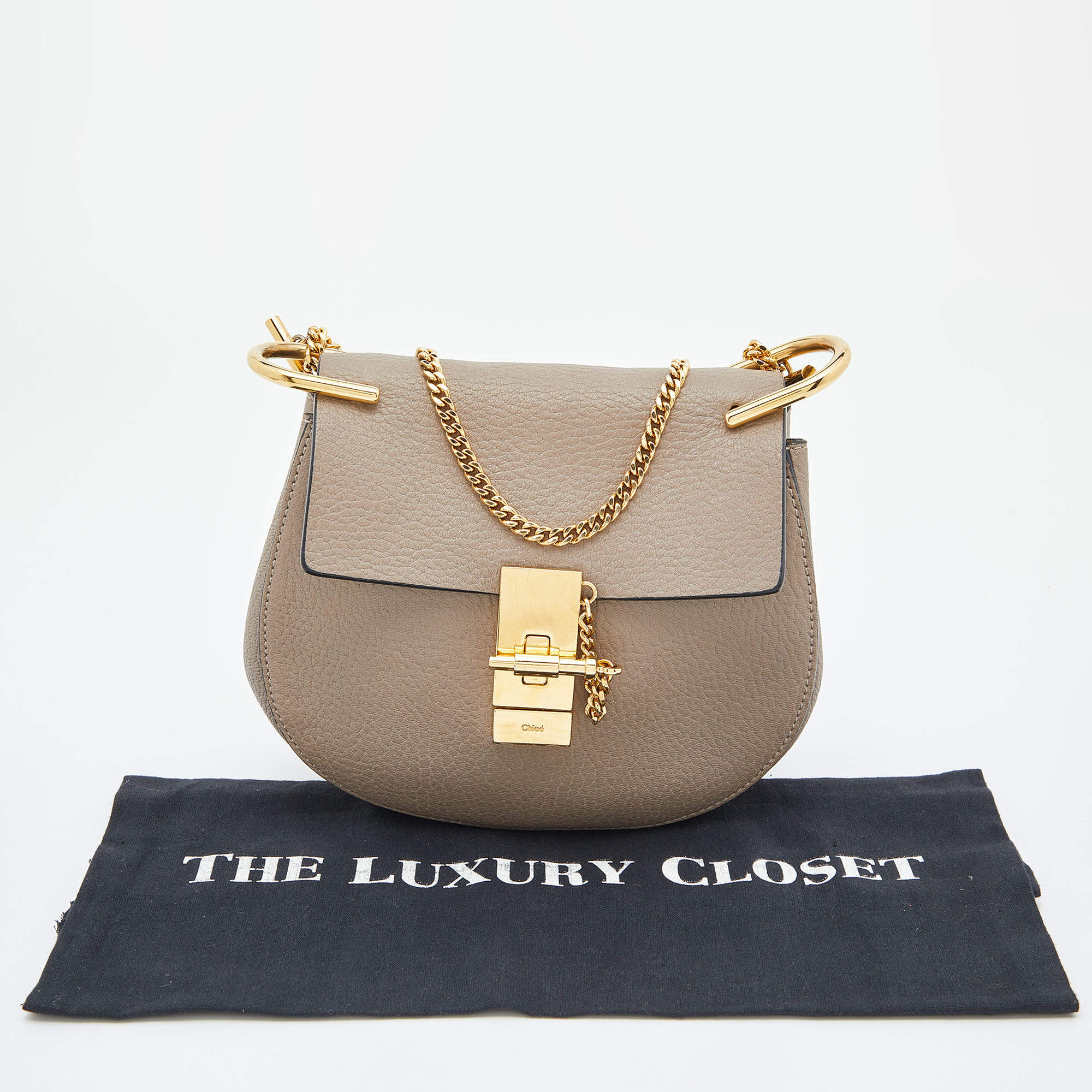 Chloe Beige Leather Small Drew Chain Crossbody Bag Chloe | The Luxury Closet
