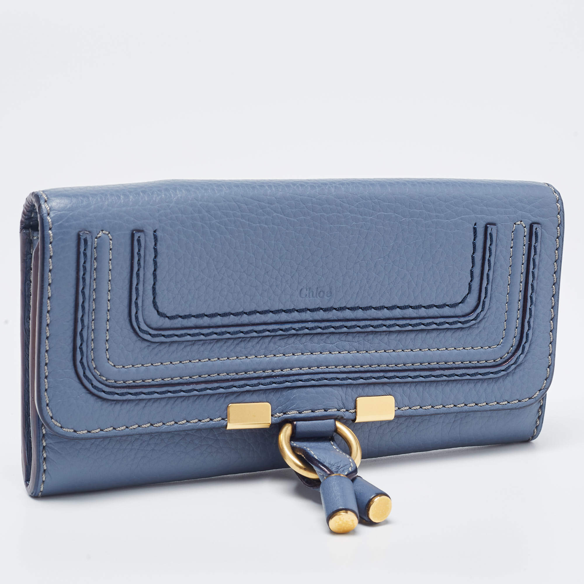 Chloe Blue Leather Marcie Continental Wallet Chloe TLC