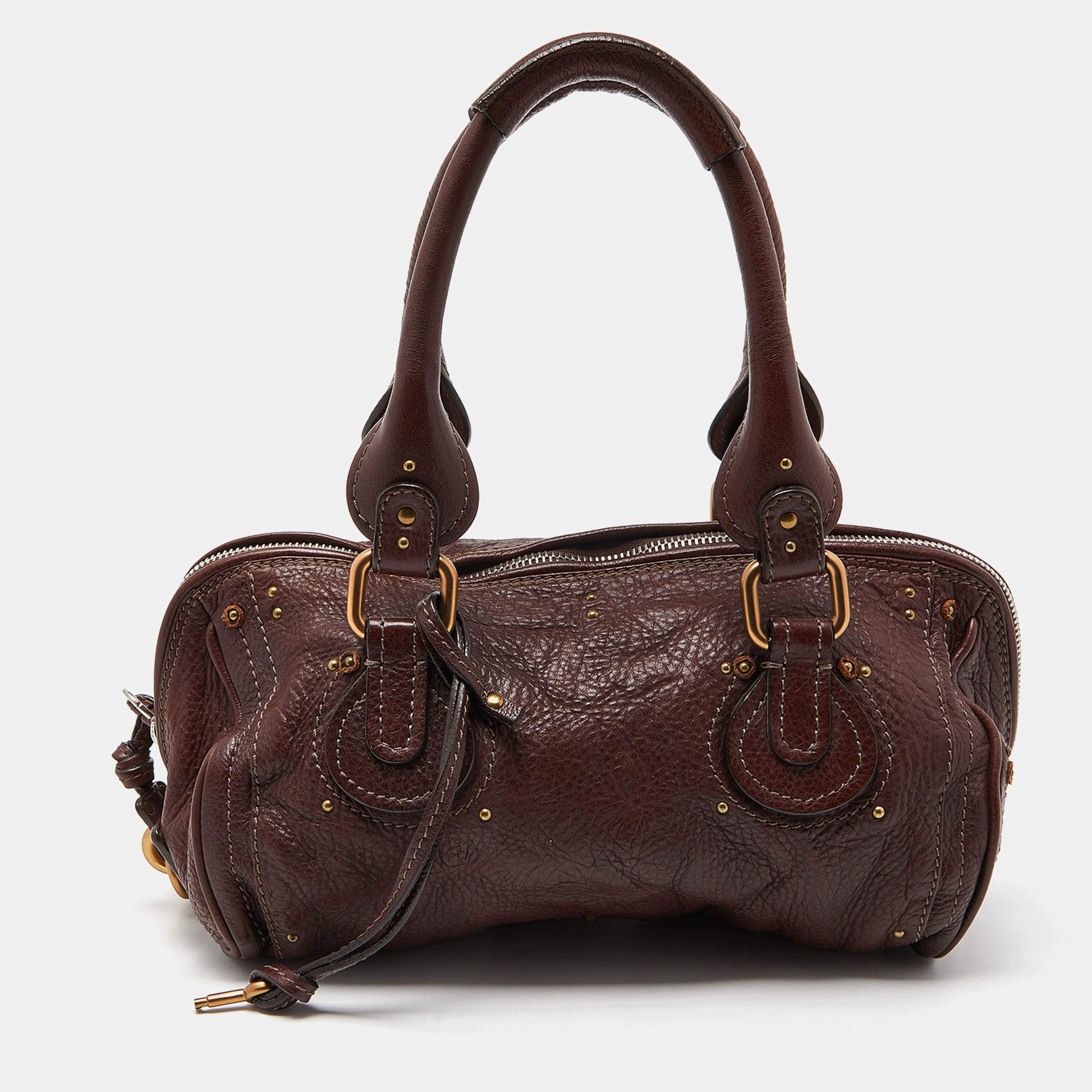 ★TOUT Y EST★ Glossy padding bagburgundy ns21 luxury-women-chloe-used-