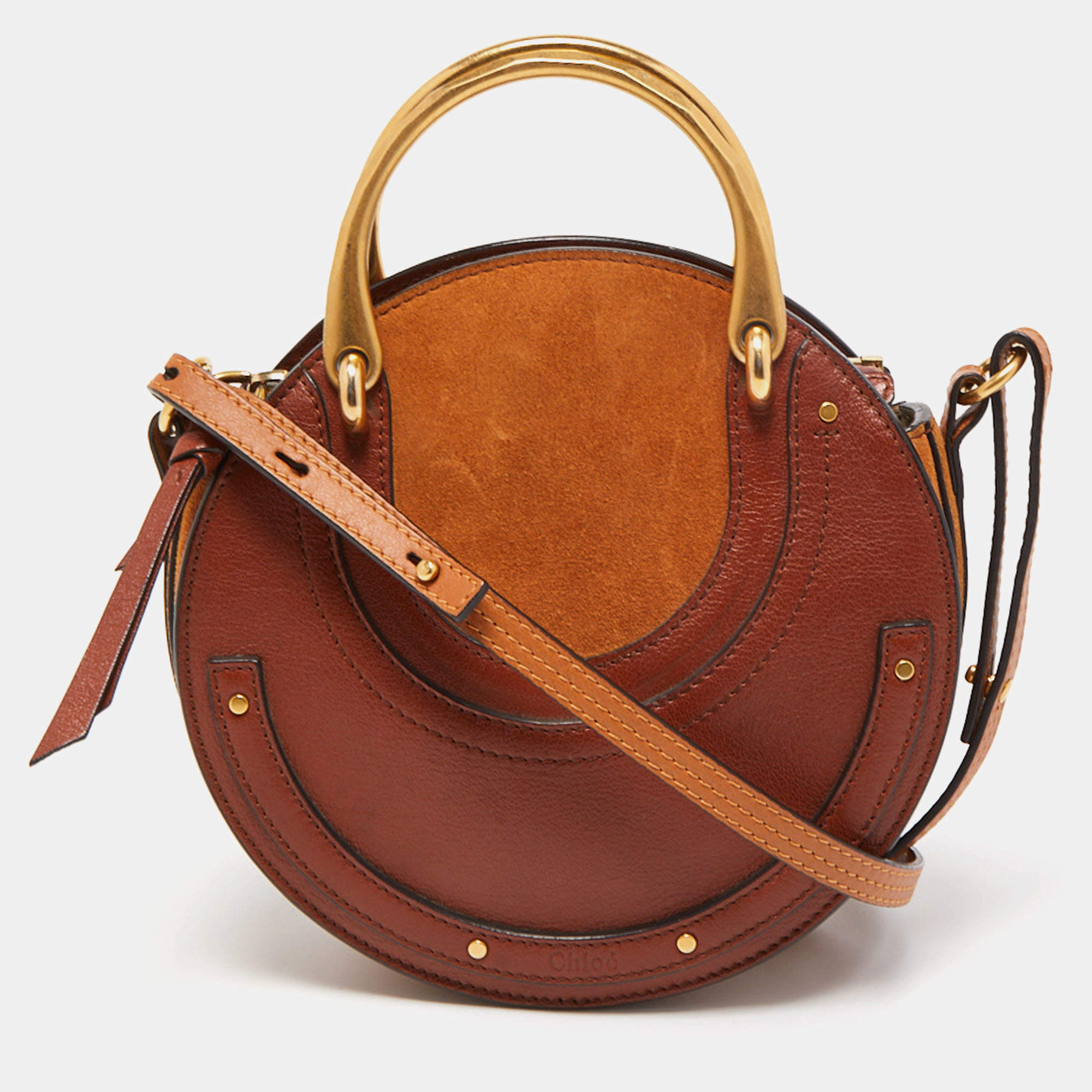 High-End Small Round Bag for Women, Large Capacity, Leather