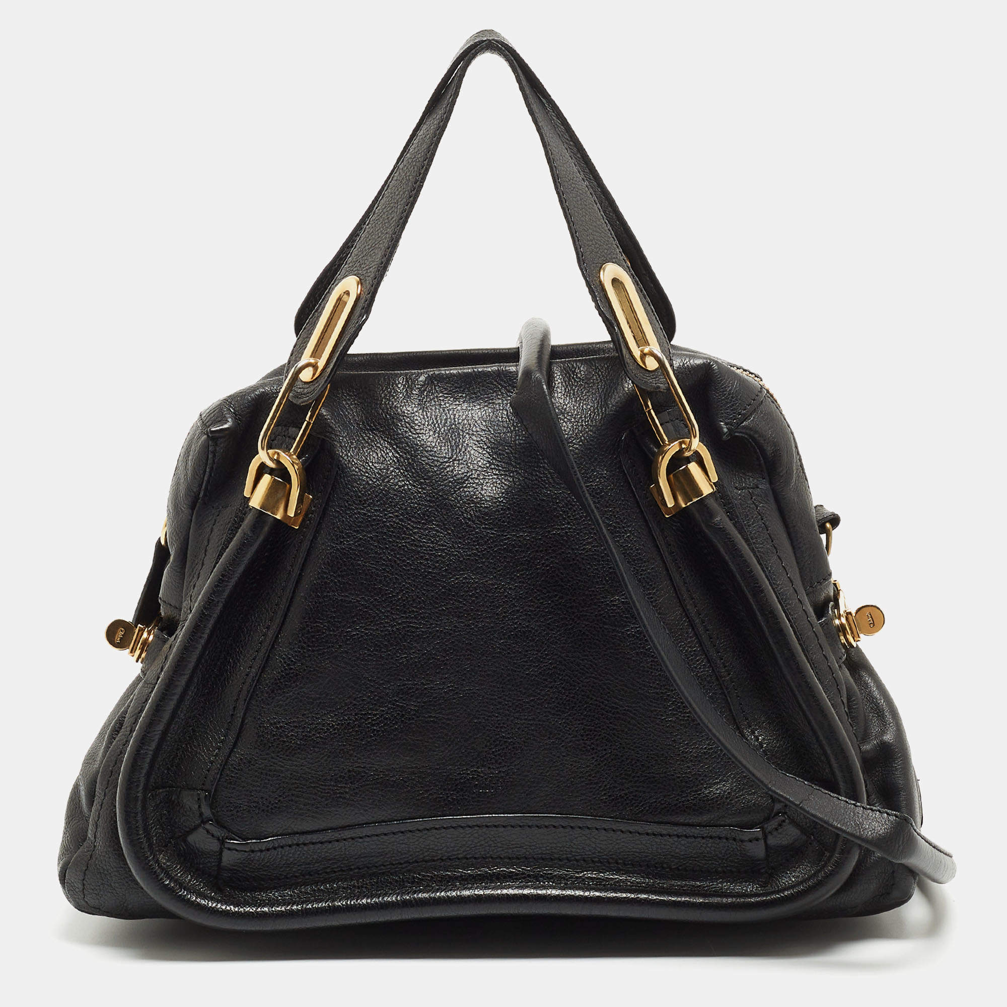 مملوكة مسبقًا Chloe Black Leather Medium Paraty Shoulder Bag