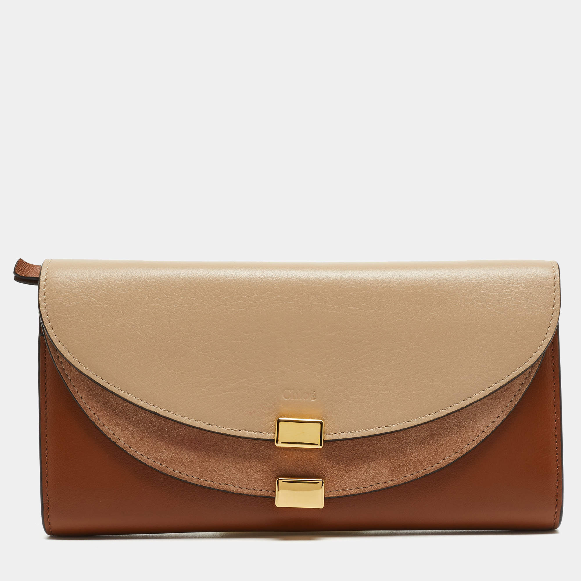 Chloe Tri Color Leather Georgia Continental Wallet