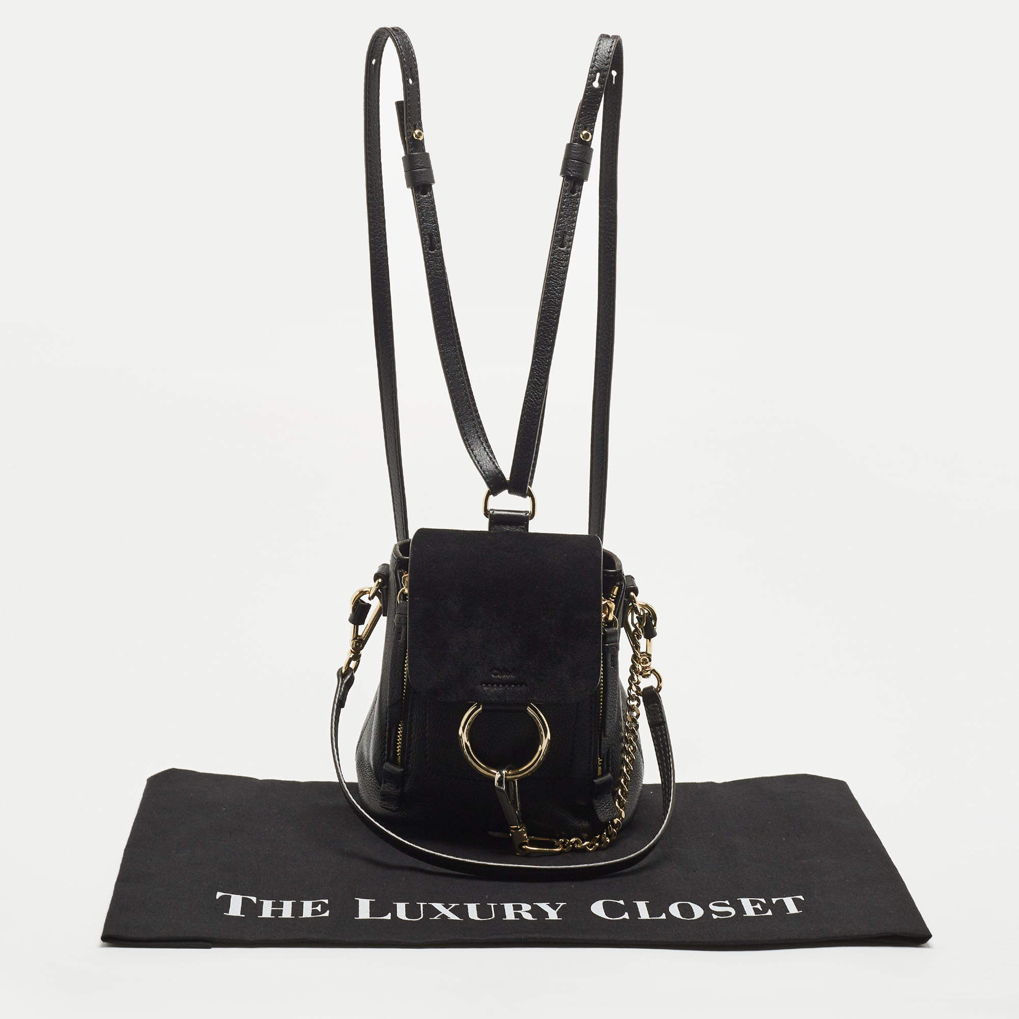 Chloe Faye Crossbody Bag Mini Black in Calfskin Leather - US