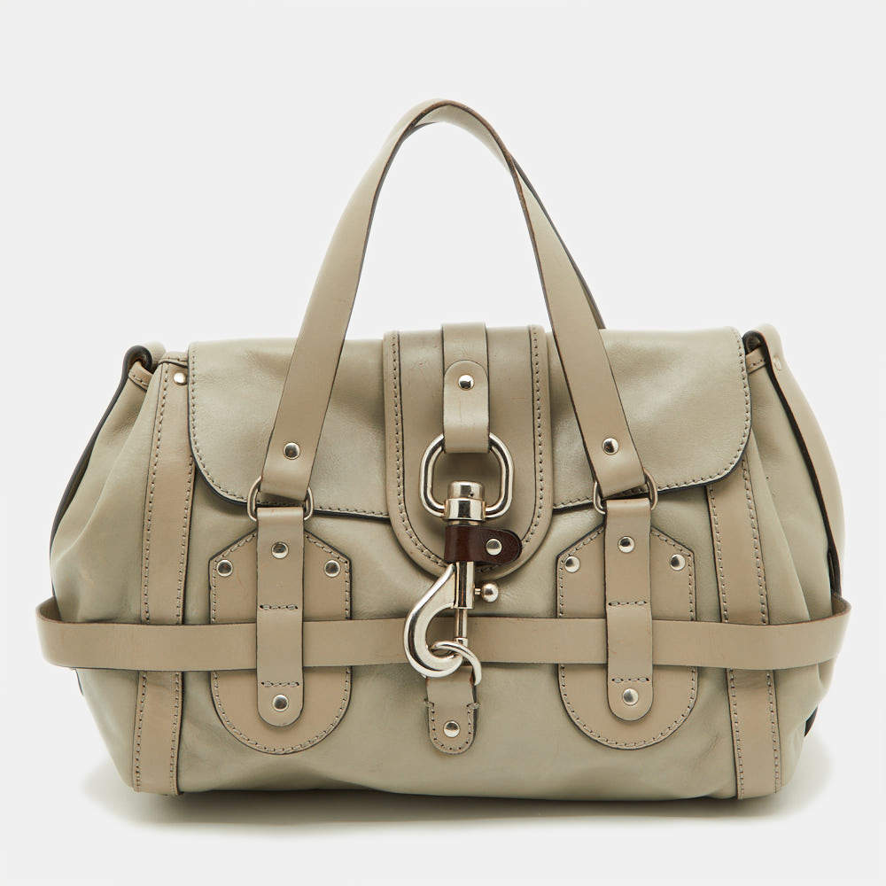 Pre Owned Chloe Grey Leather Kerala Satchel