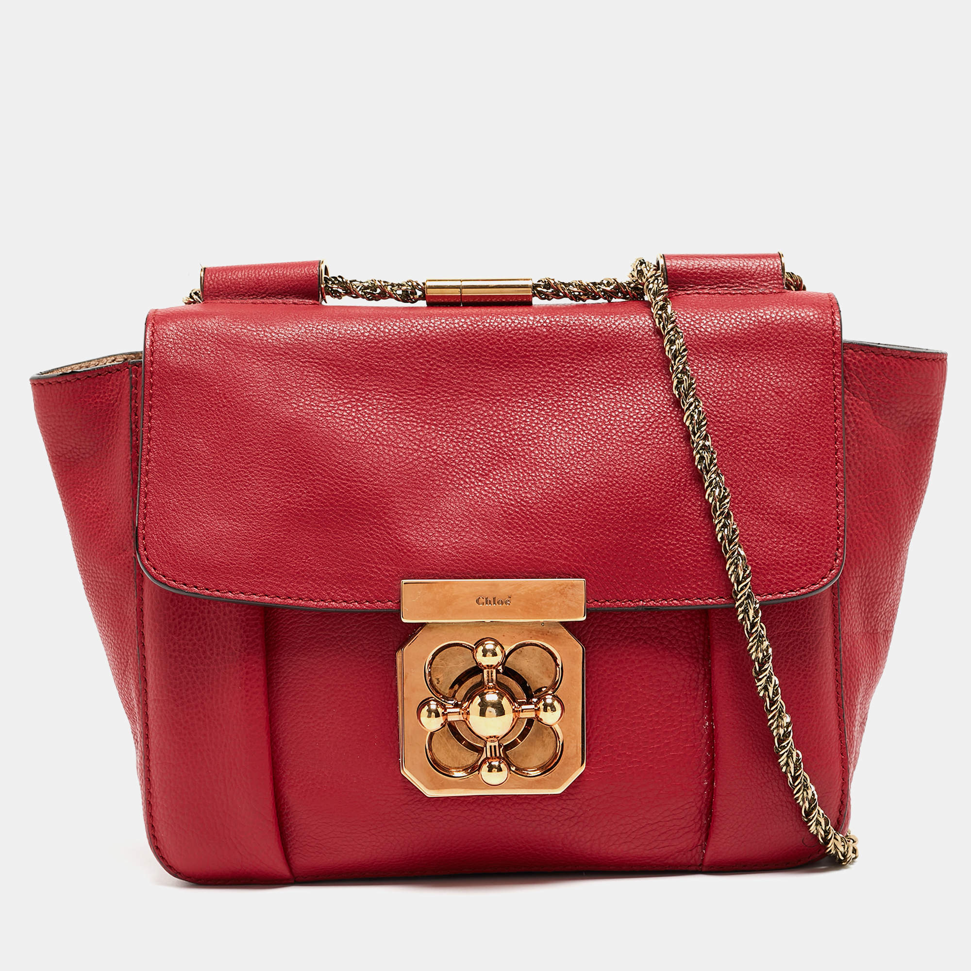 مملوكة مسبقًا Chloe Red Leather Small Elsie Shoulder Bag