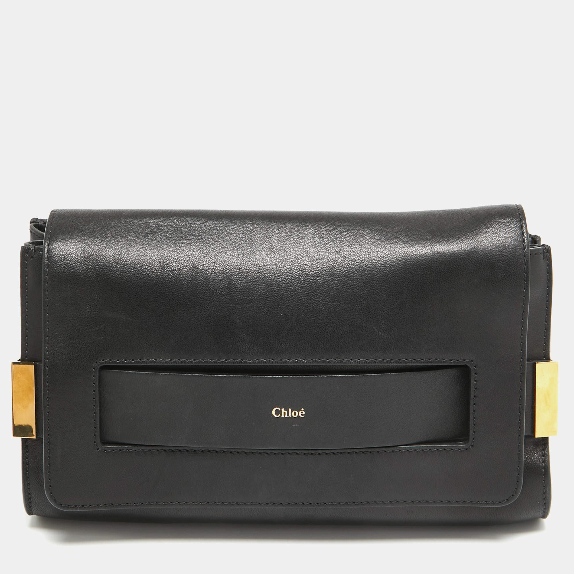 Chloe Black Leather Small Elle Clutch