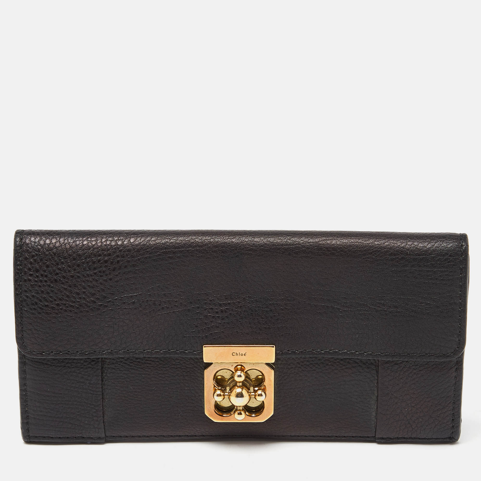 Chloe Black Leather Elsie Continental Wallet