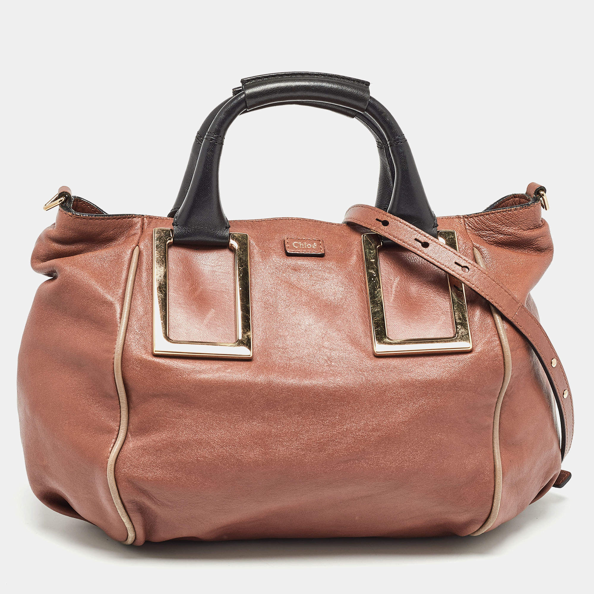 Chloe Brown Leather Medium Ethel Satchel