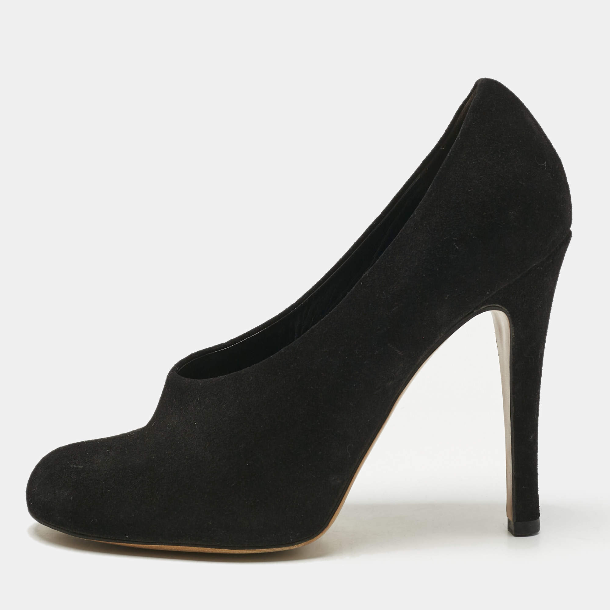 Pre Owned Chloe Black Suede Round Toe Pumps Size 41