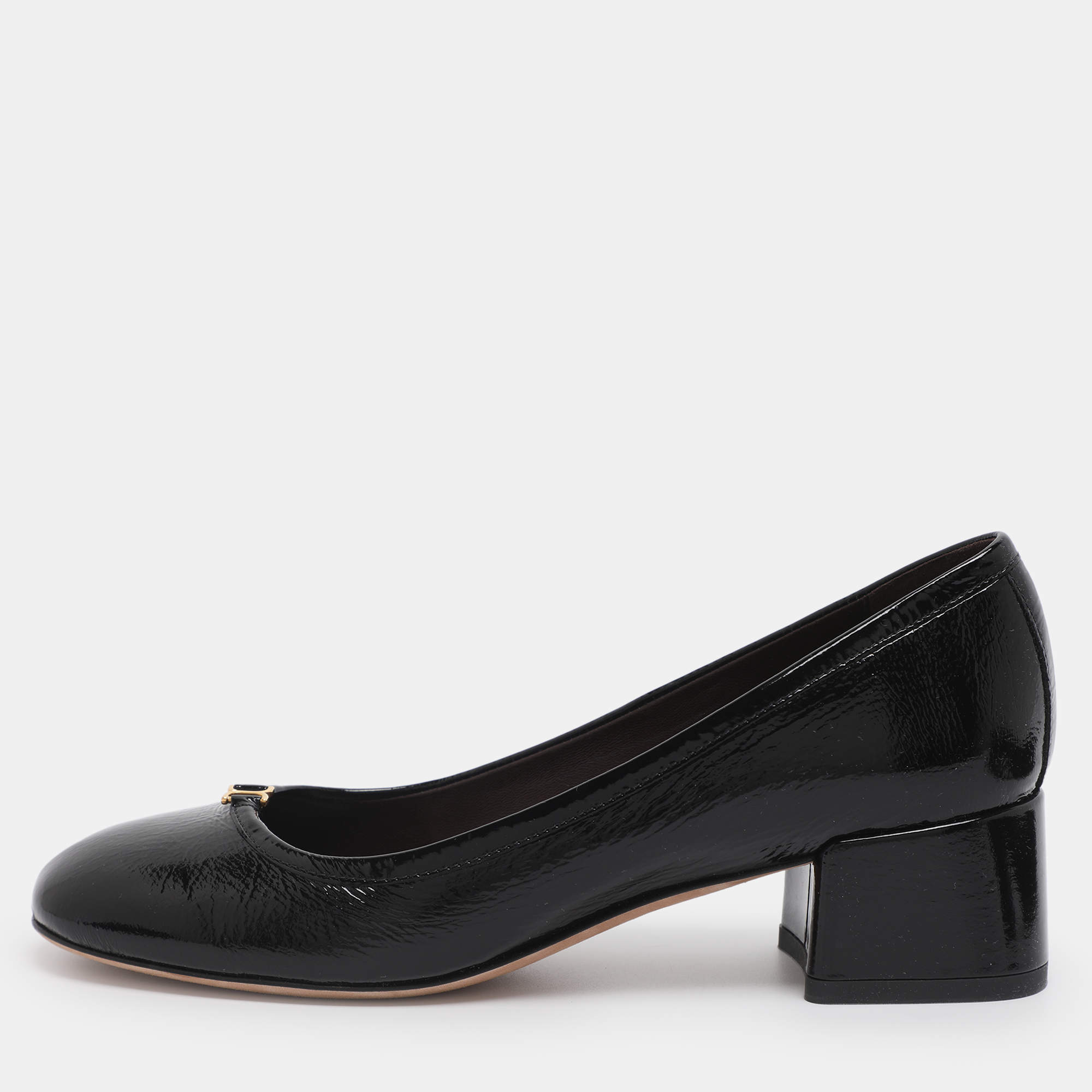 مملوكة مسبقًا Chloe Marcie Size 36 Black Patent Leather Pumps