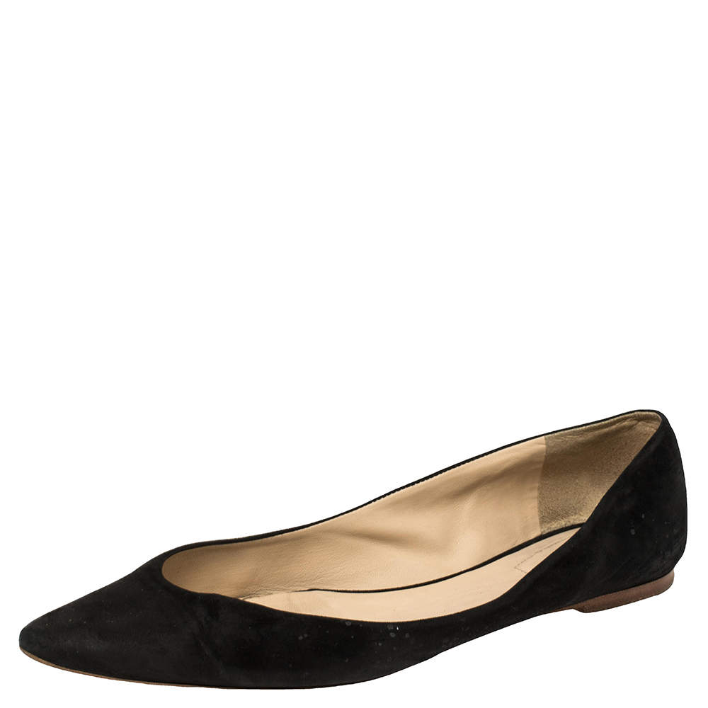 Pre Owned Chloe Black Suede Ballet Flats Size 41