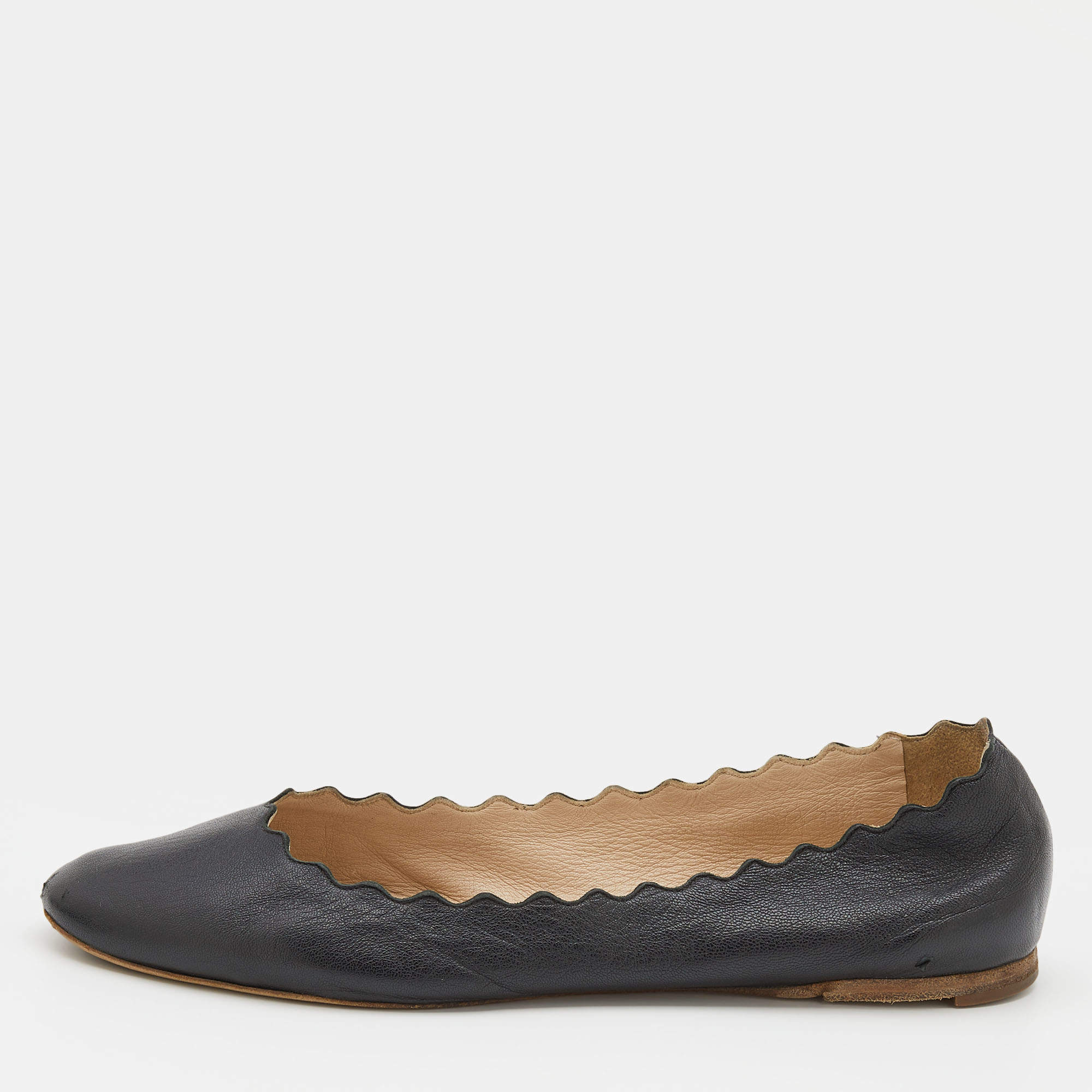 Chloe Black Leather Lauren Ballet Flats Size 37