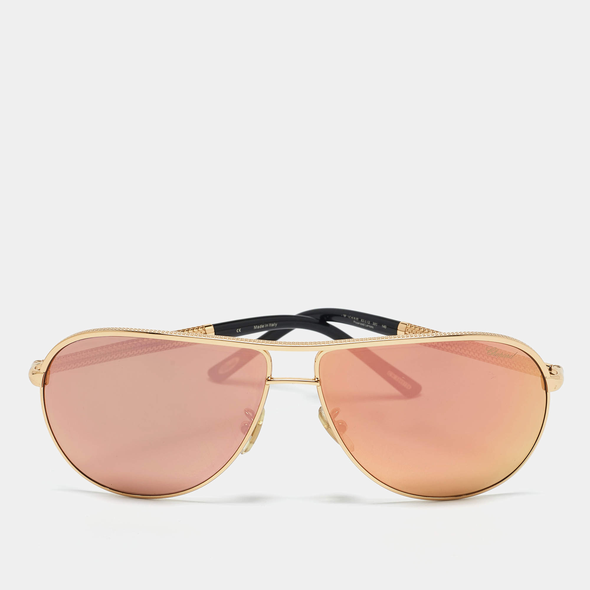 Chopard Gold Mirrored SCH A10 Aviators Sunglasses