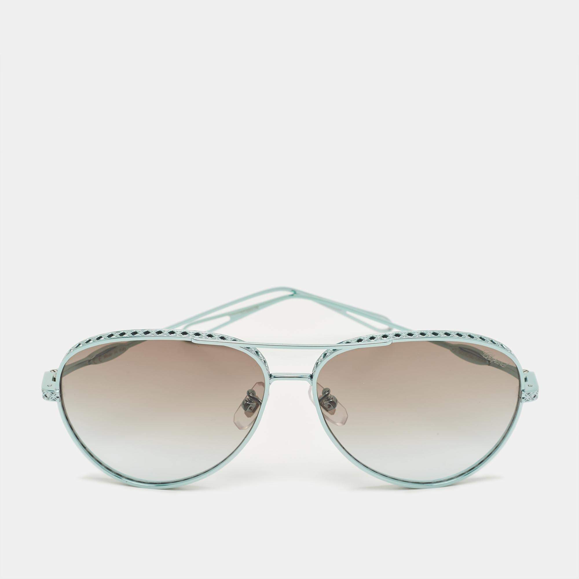 Pre Owned Chopard Blue Gradient SCHC86 0844  Aviators Sunglasses
