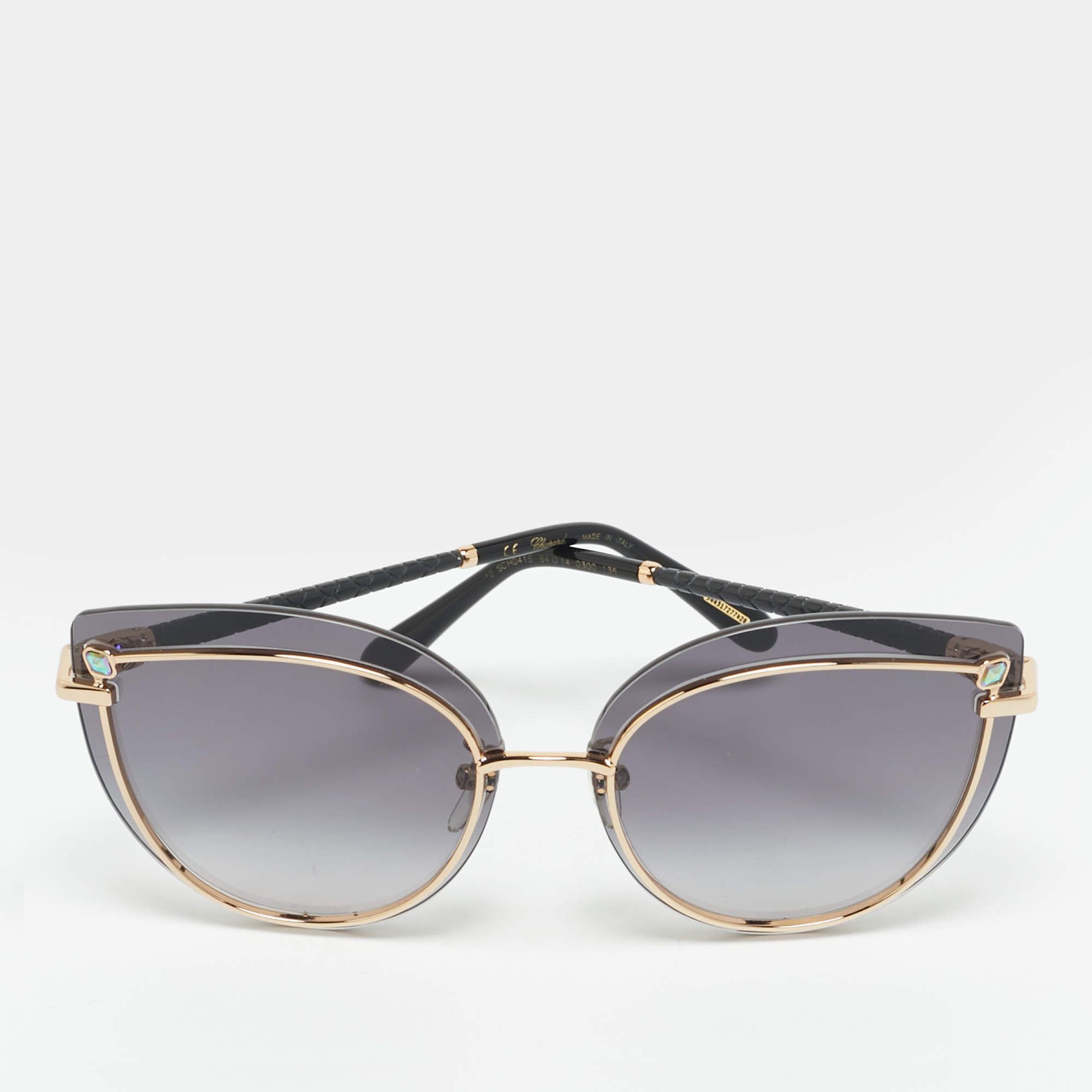 Pre Owned Chopard Black Gradient SCHD41S Crystal Embellished Cat Eye Sunglasses