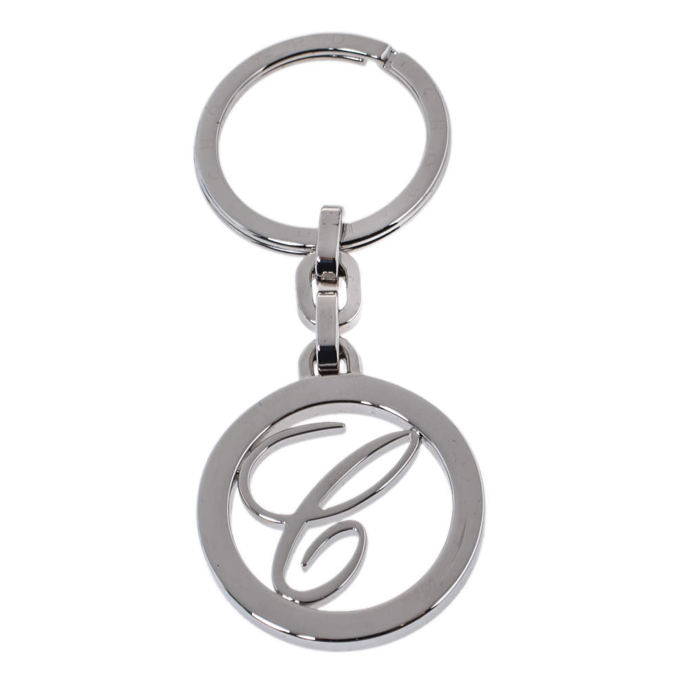 Chopard Silver Tone Logo Key Ring