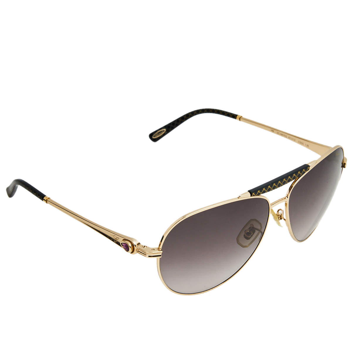 Chopard Gold Tone/ Grey Gradient SCH870S Aviator Sunglasses Chopard ...
