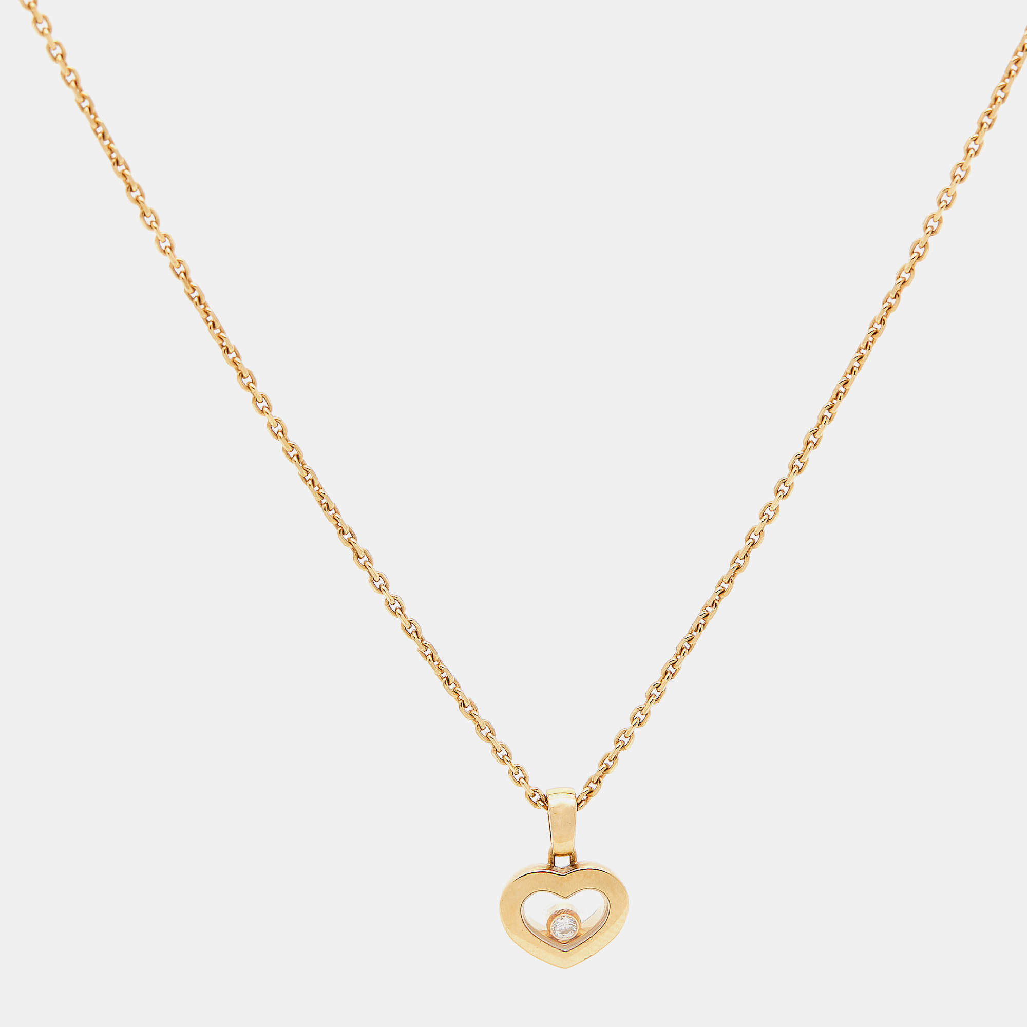 Pre Owned Chopard Happy Diamonds 18k Yellow Gold Necklace