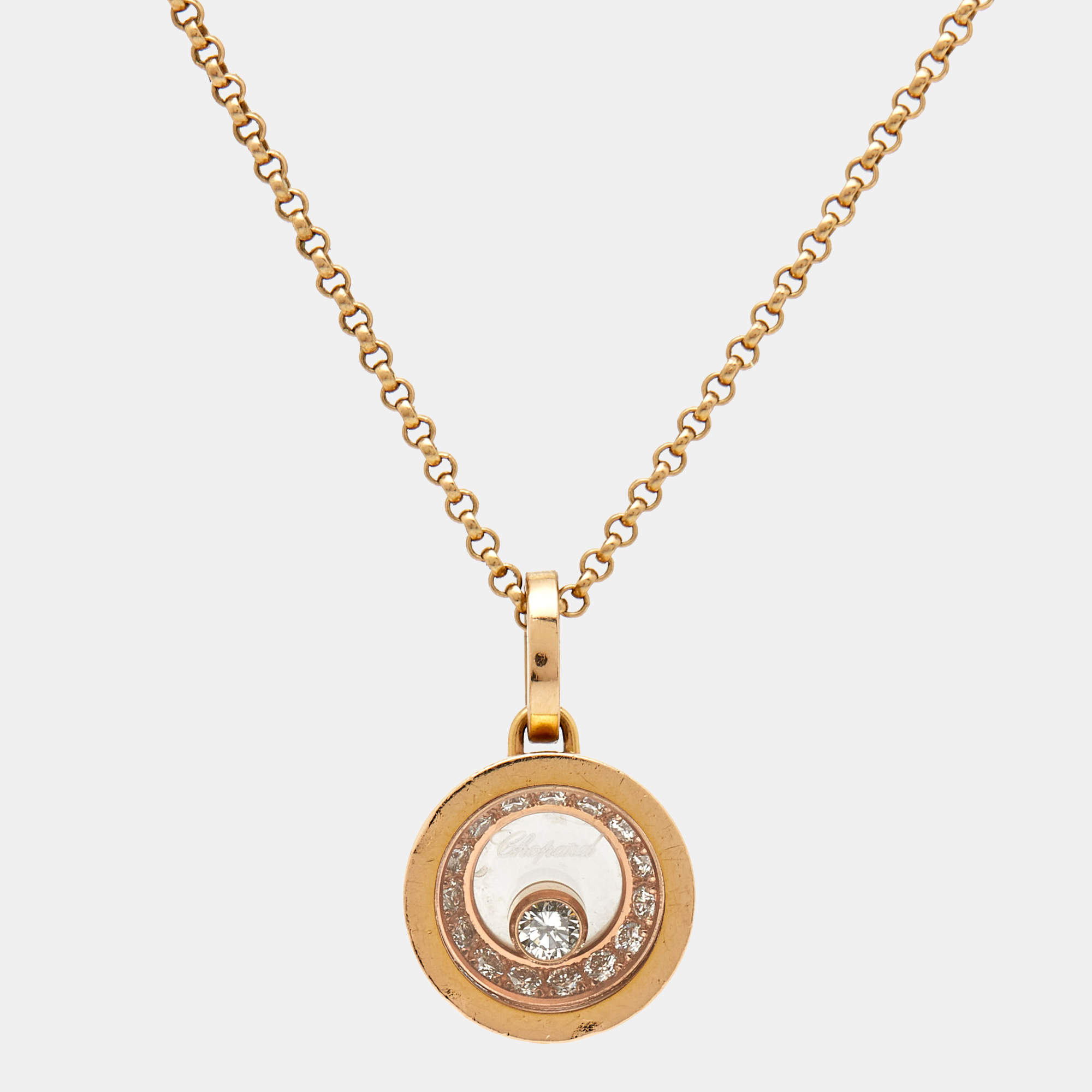 Chopard  Happy Diamonds 18k Rose Gold Necklace