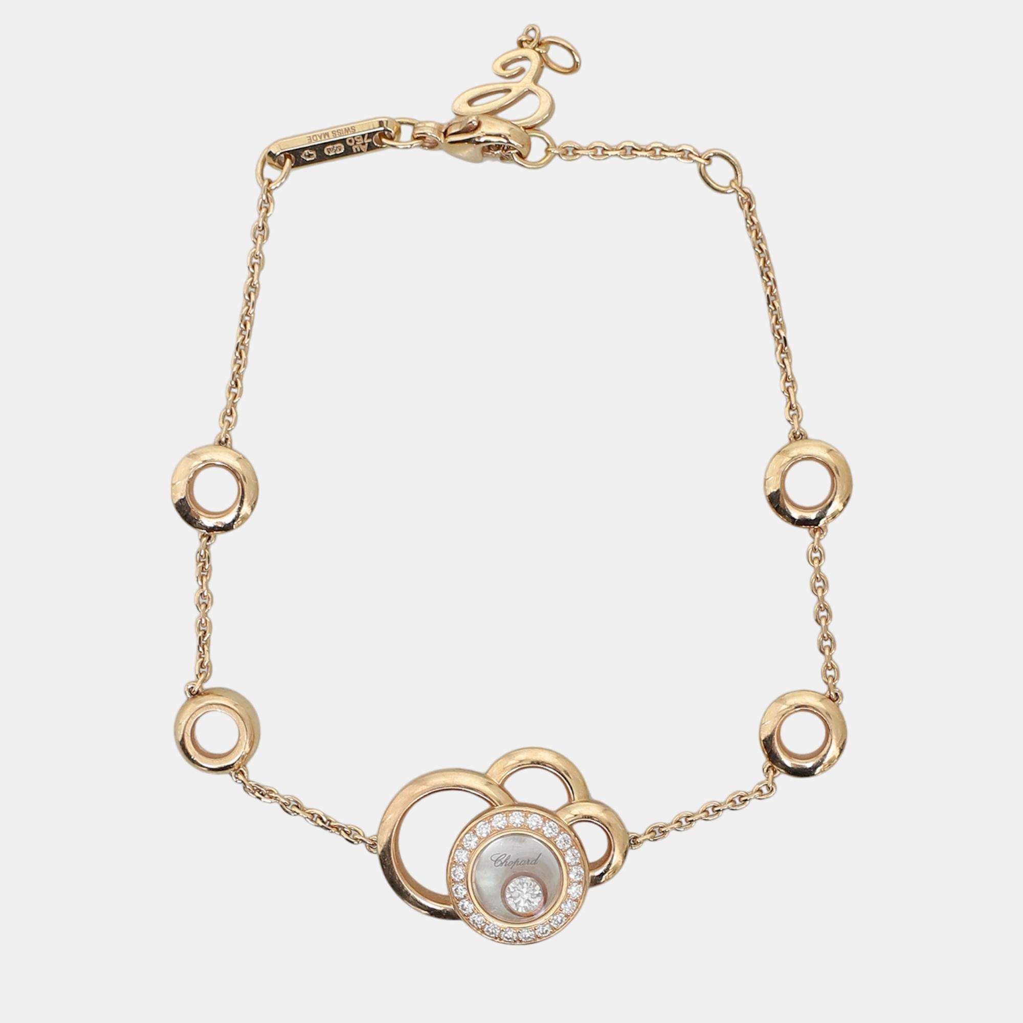 Chopard 18K Rose Gold and DiamondHappy Dreams Bracelet