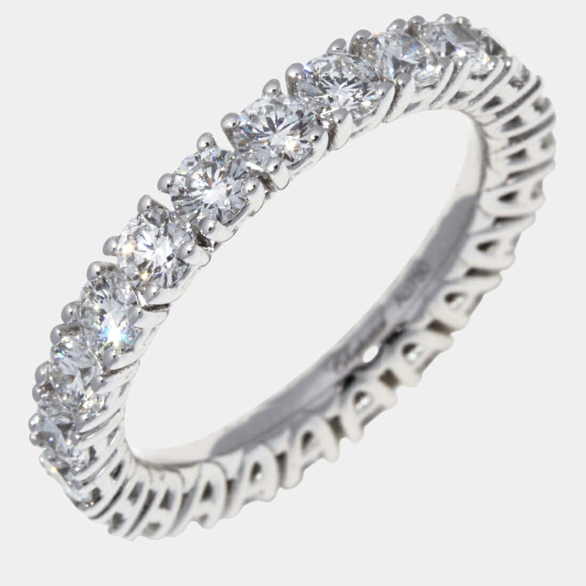 Chopard 18K White Gold and Diamond Band Ring EU 50