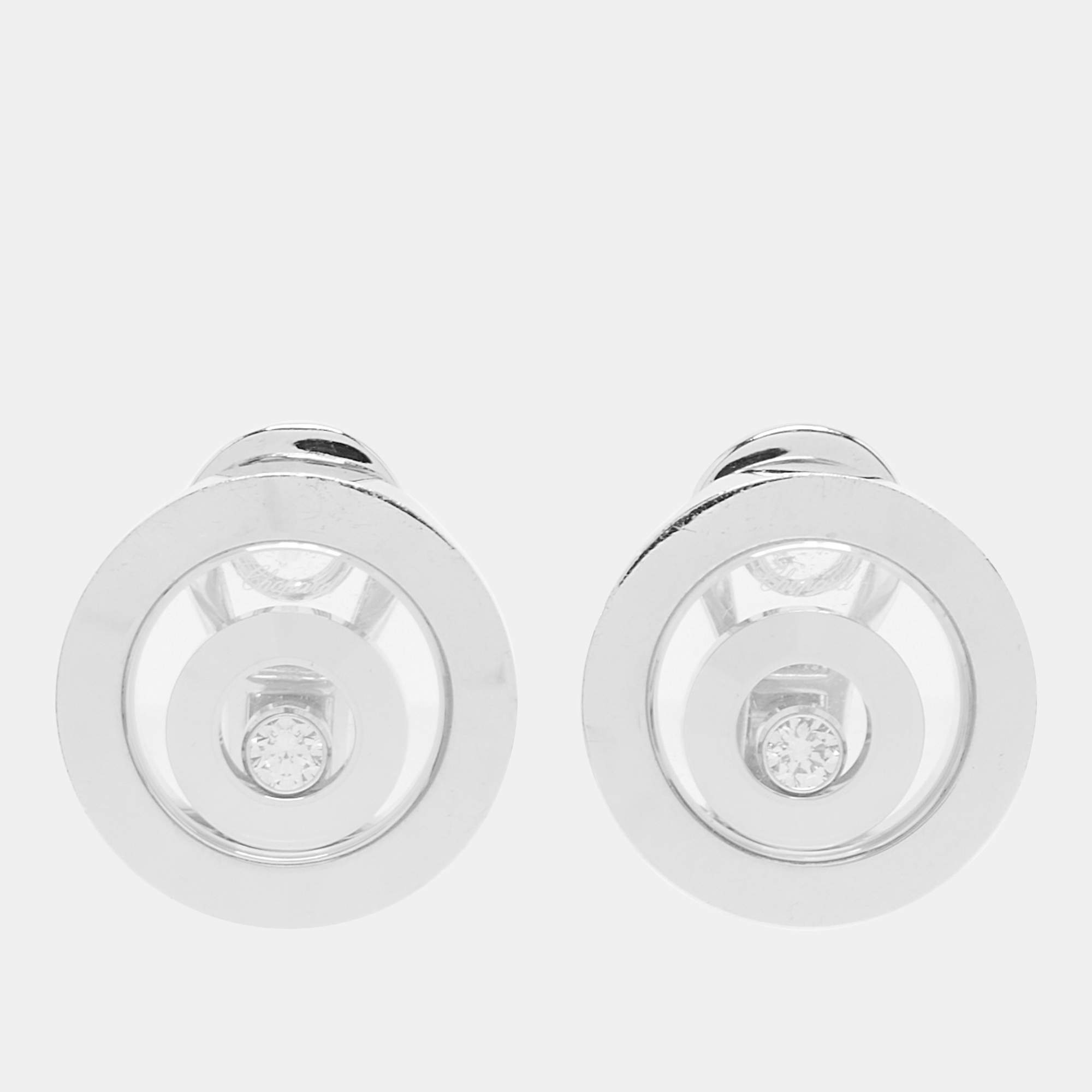 Chopard Happy Spirit Diamonds 18k White Gold Earrings