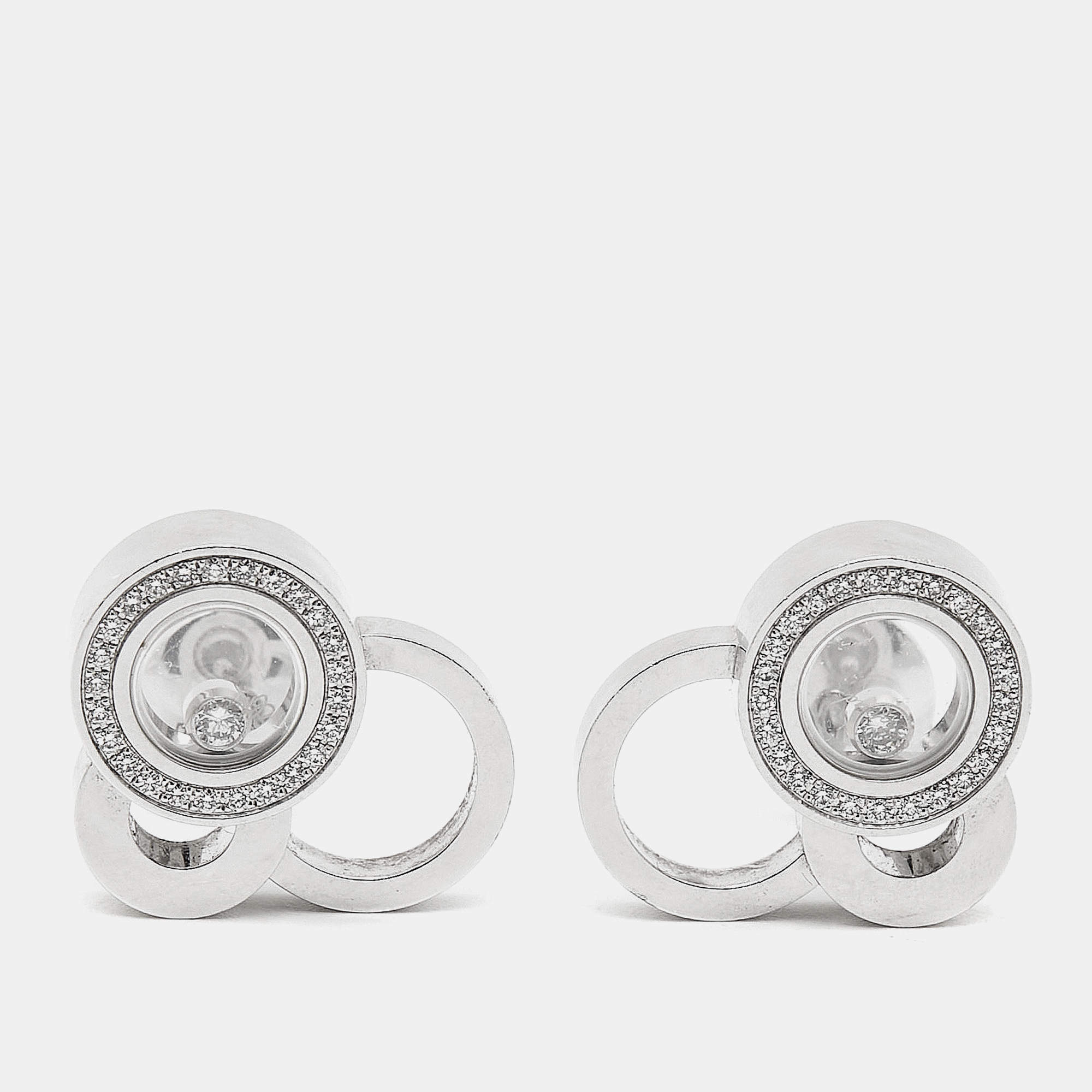 Chopard  Happy Bubble Diamonds 18k White Gold Earrings