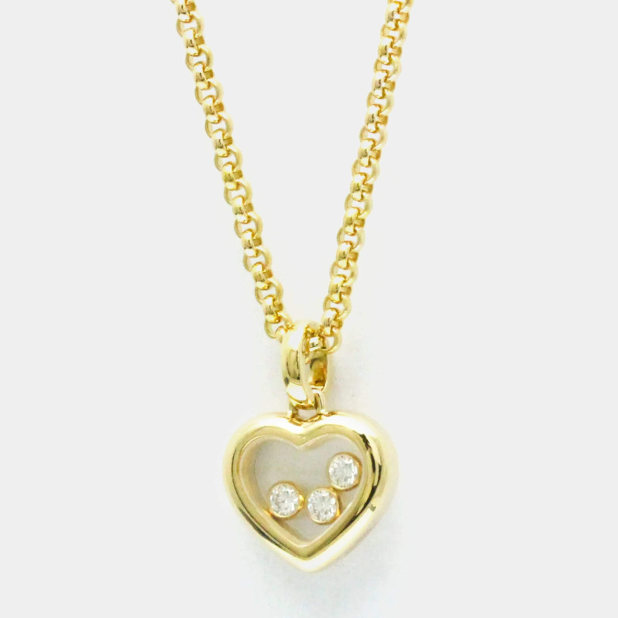 Chopard 18K Yellow Gold and Diamond Happy Diamonds Pendant Necklace
