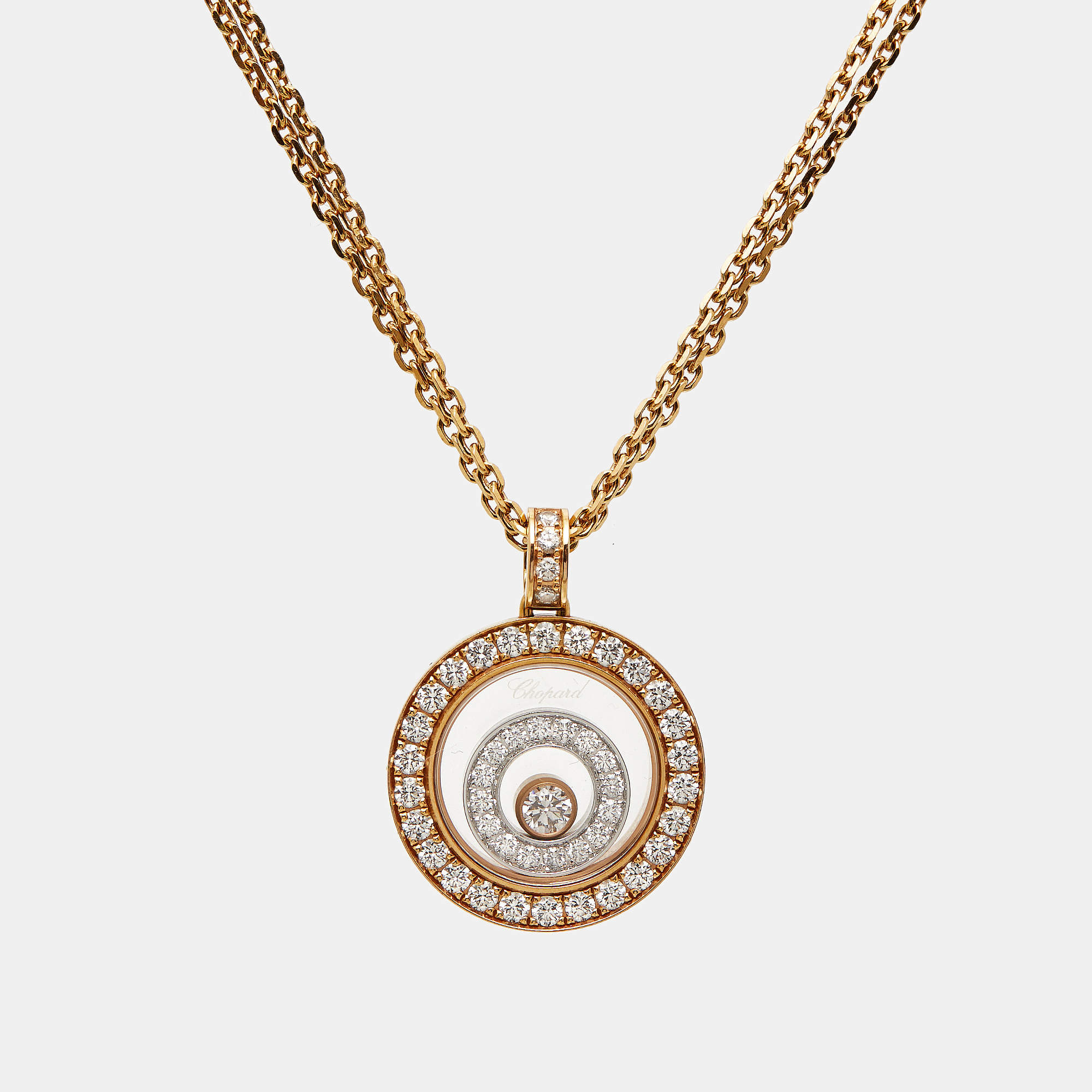 Chopard Happy Spirit Diamonds 18k Two Tone Gold Necklace