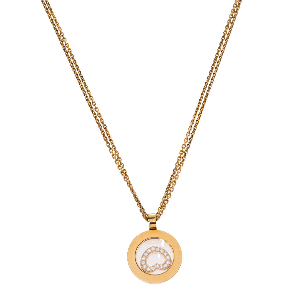 Chopard Happy Diamonds 18K Yellow Gold Pendant Necklace
