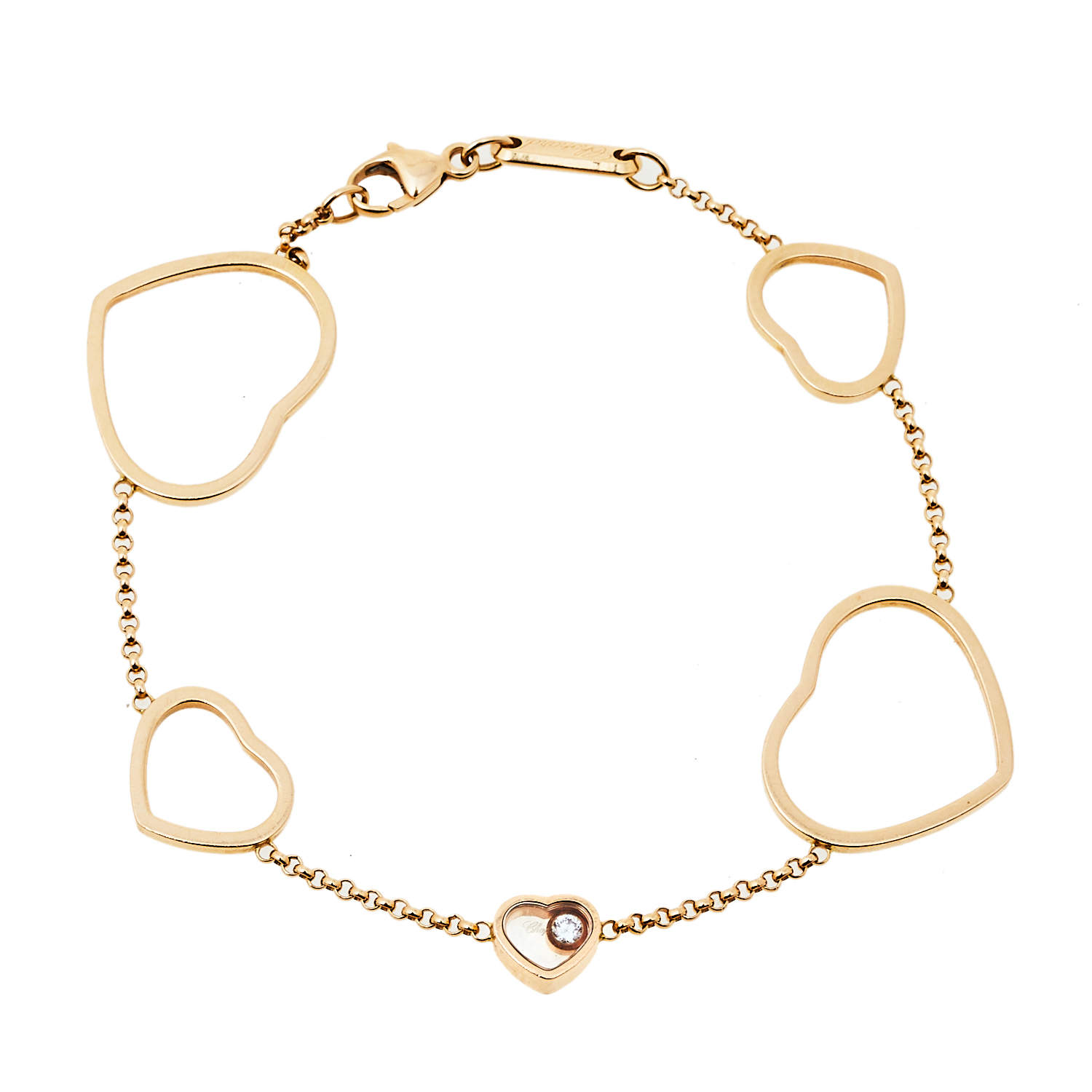 Chopard Happy Hearts Diamond 18K Rose Gold Bracelet 